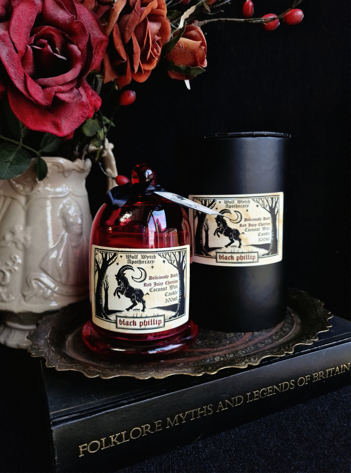 Black Phillip Cloche Candle - Dark Juicy Cherries