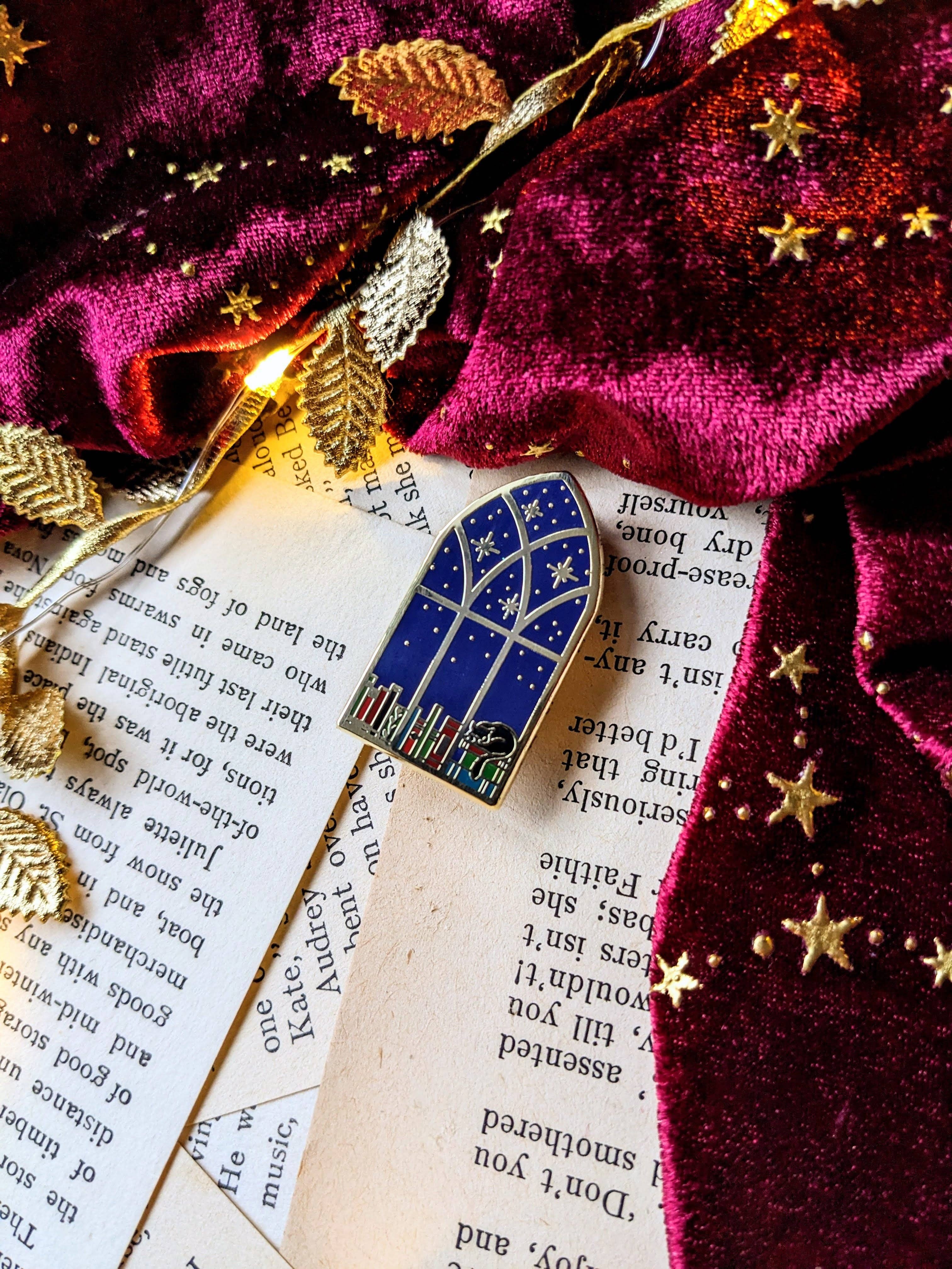 Library Church Window Enamel Pin
