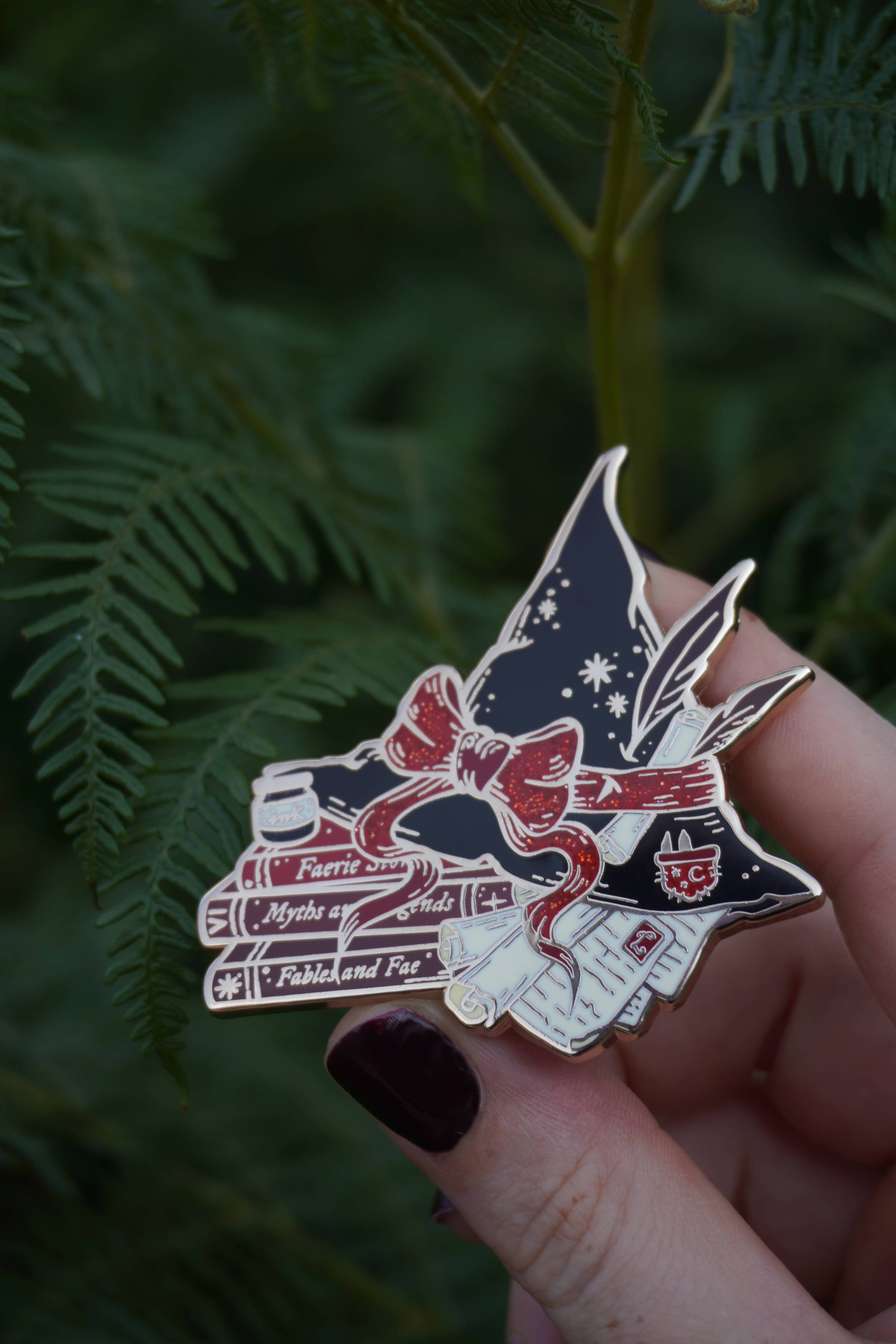 The Bookish Witch Enamel Pin - Tooth & Toad