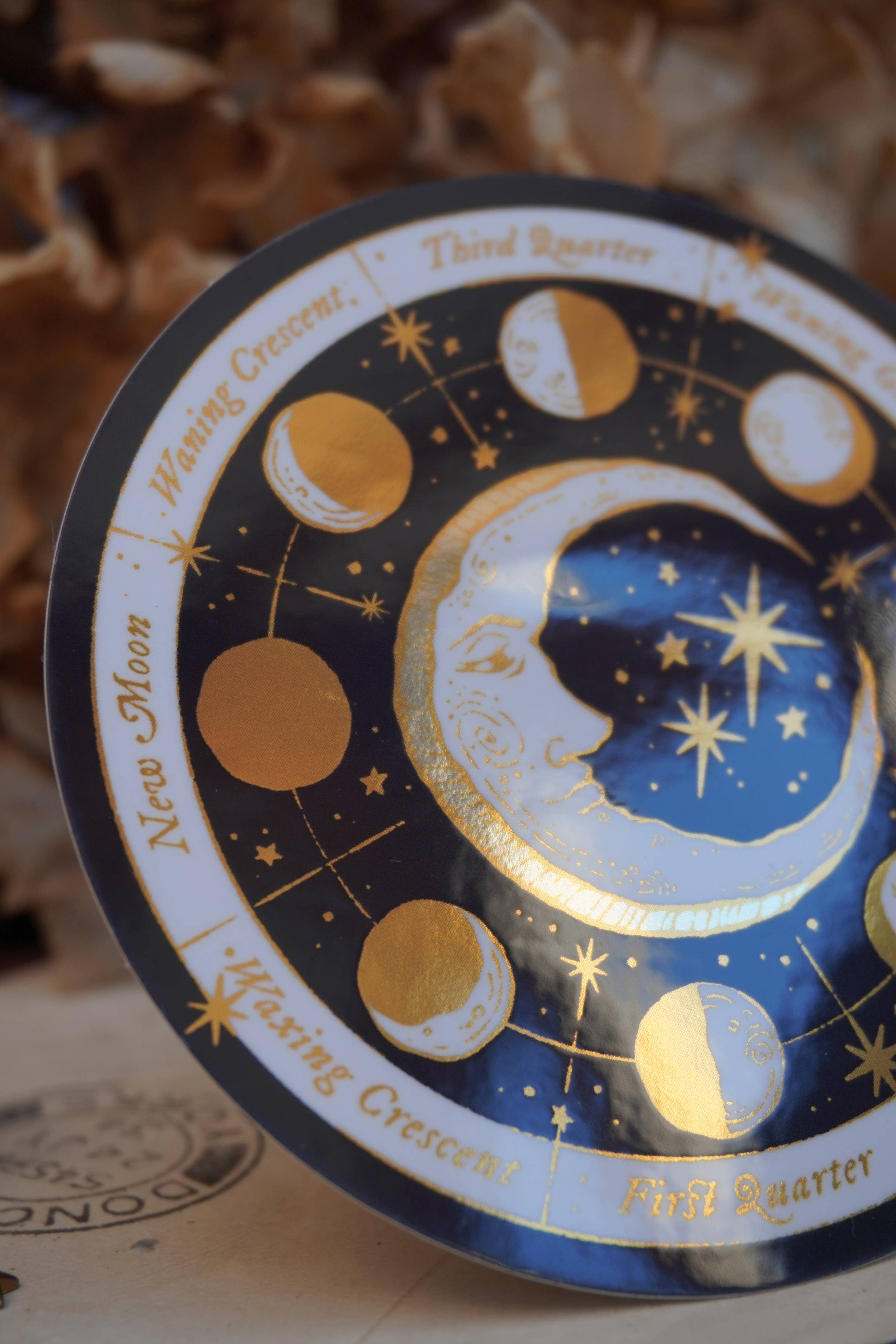 Moon Phases Gold Mirror Sticker - Tooth & Toad