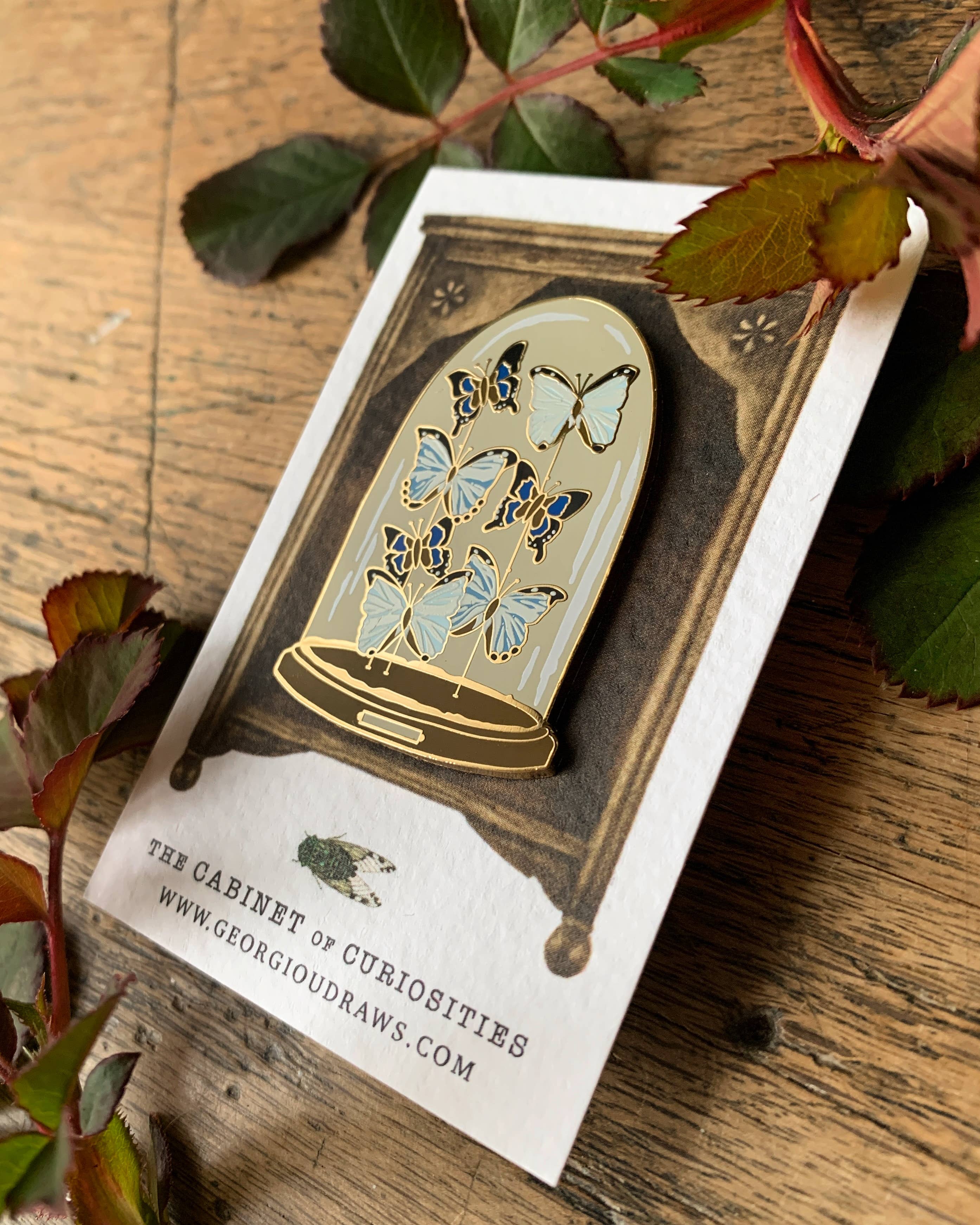 Victorian Butterfly Dome Entomology Enamel Pin Badge