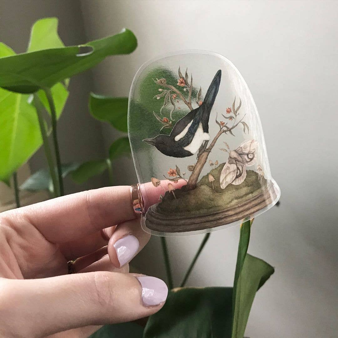 One for Sorrow Semi-transparent Sticker - Jessica Roux