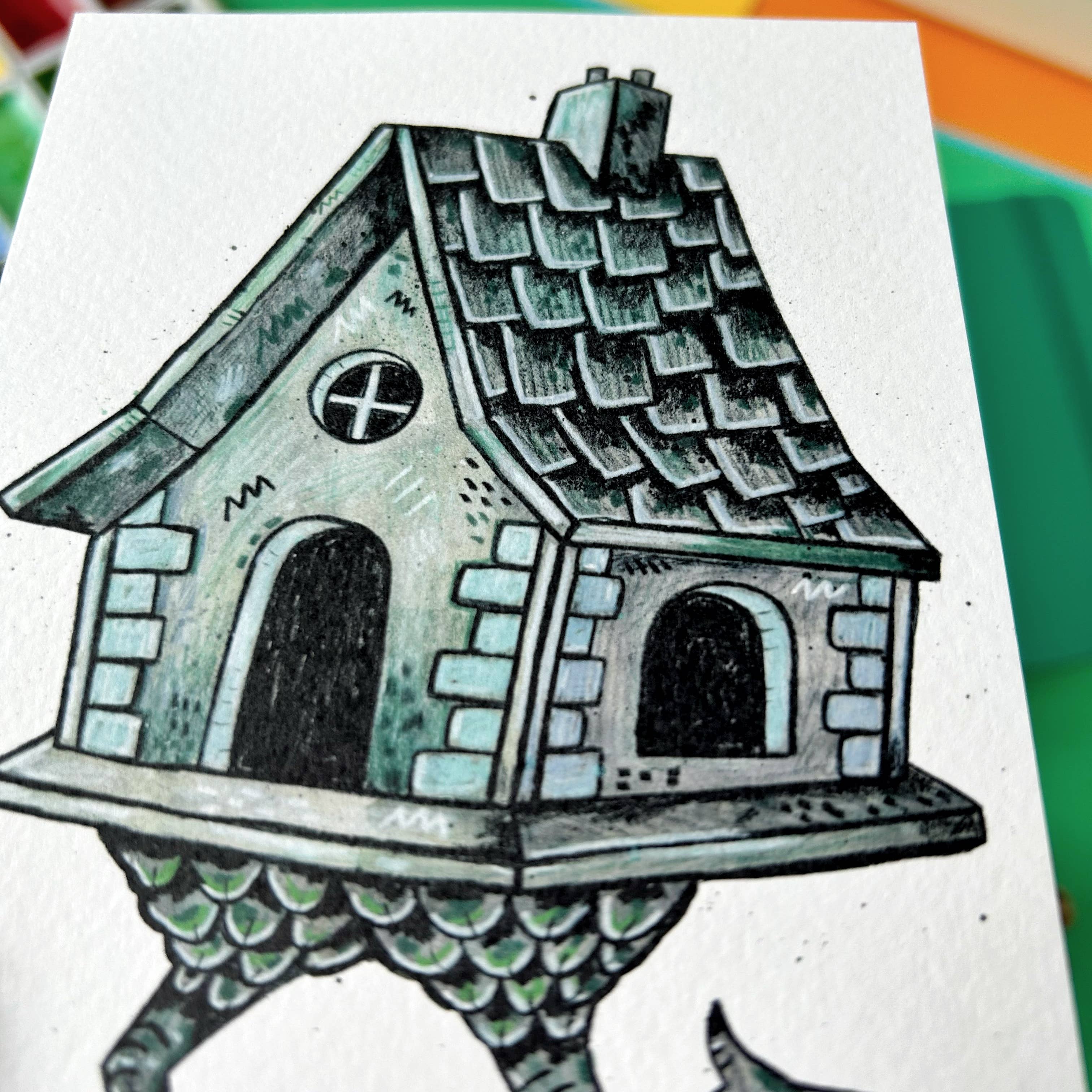 Baba Yaga Folklore Postcard