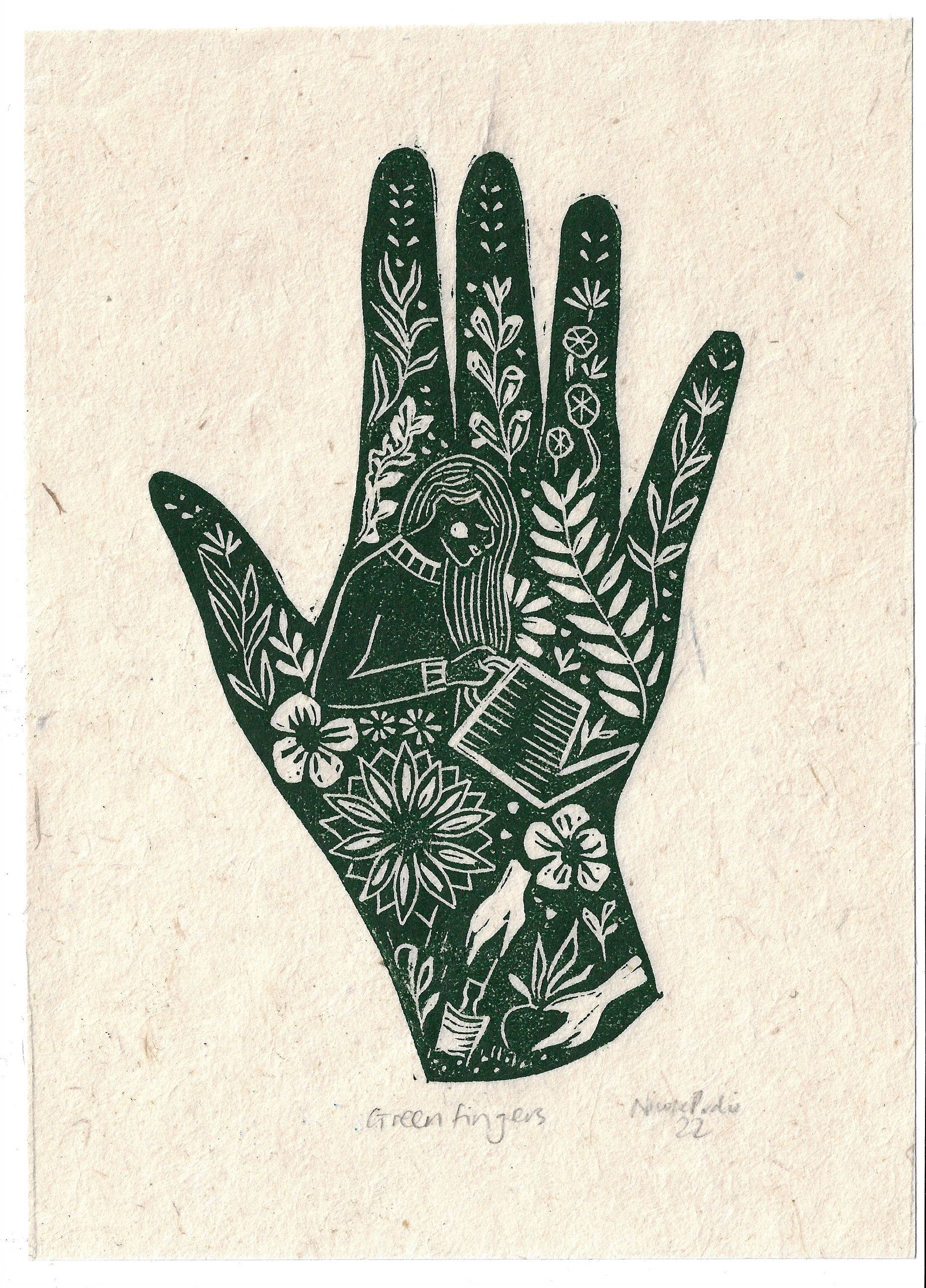 Green Fingers Gardening Greetings Card