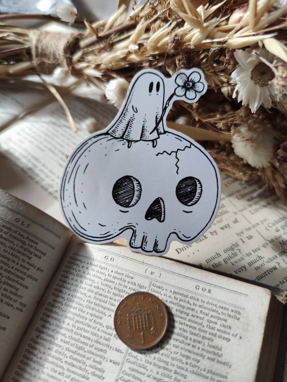 Skull Ghost Vinyl Sticker