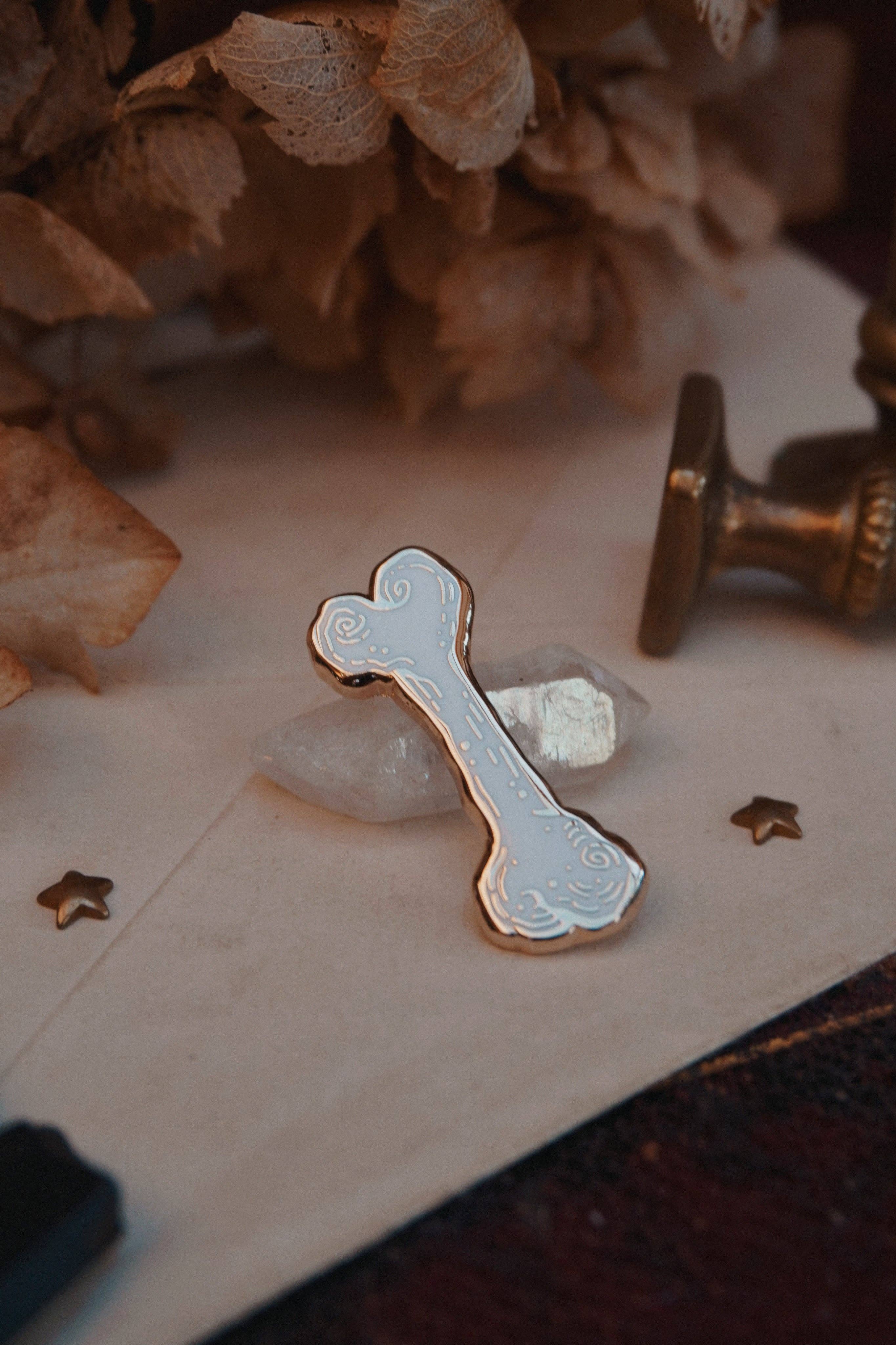 Oddities Bone Enamel Pin - Tooth & Toad