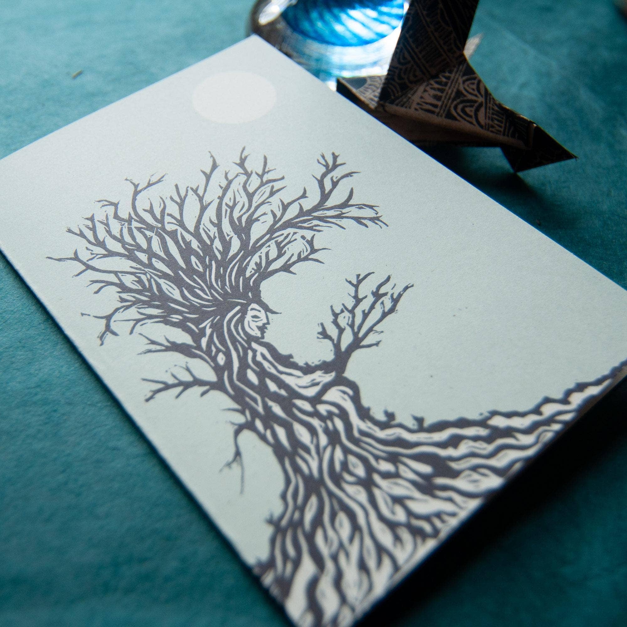 Tree Hag Linocut Greeting Card