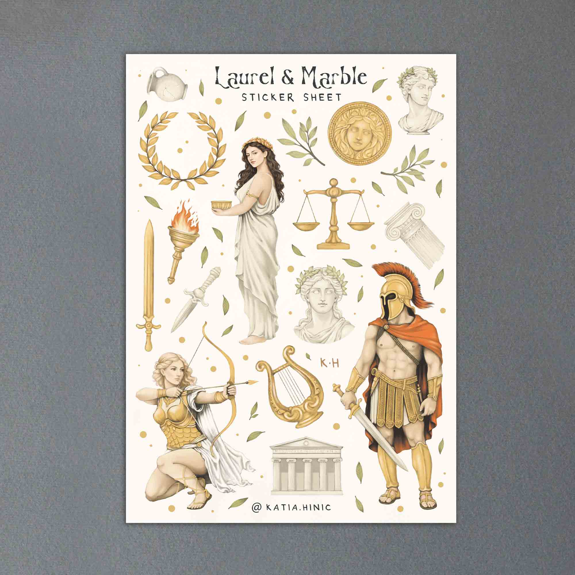 'Laurel & Marble' sticker sheet