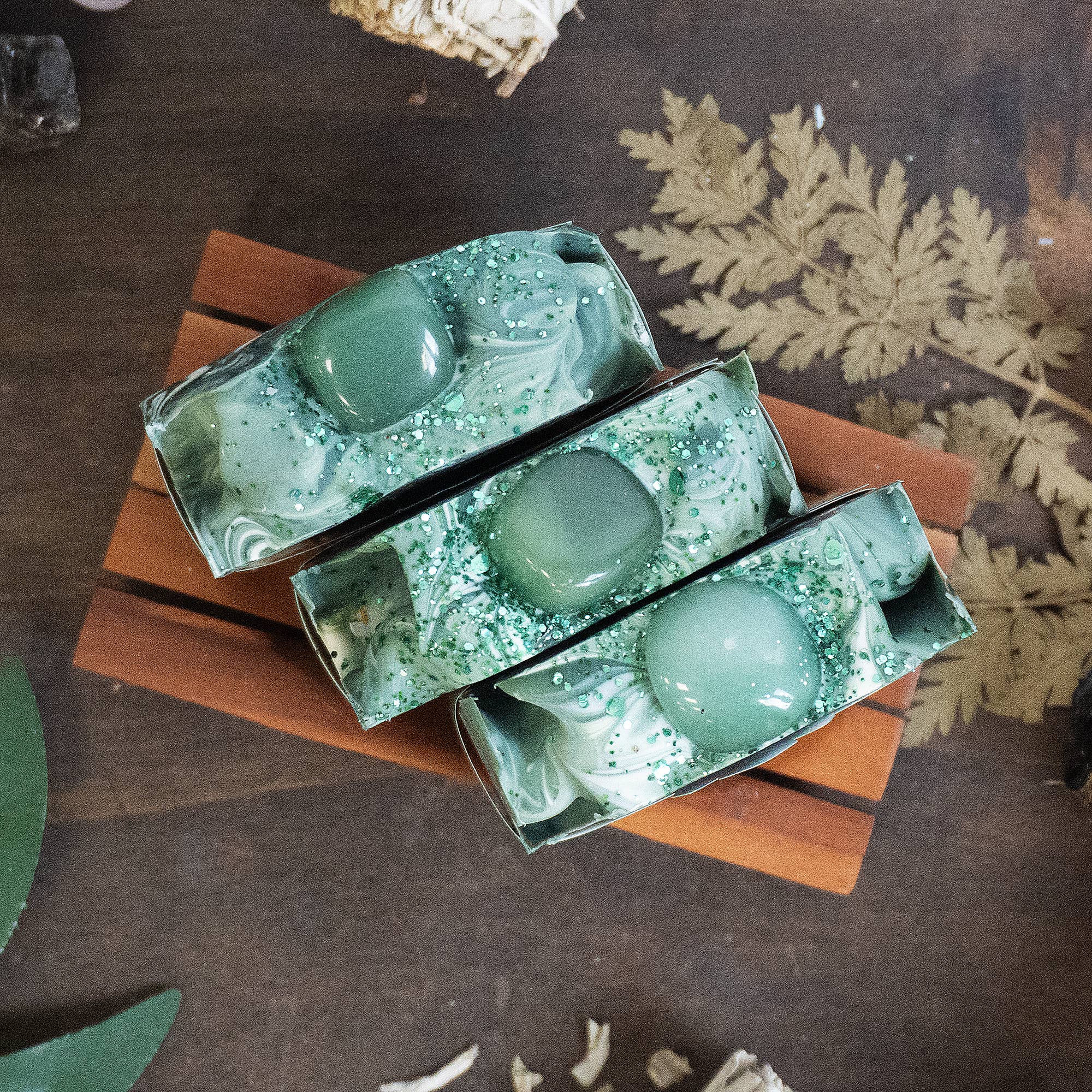 Aventurine Crystal Soap - Bergamot, Fir & Cedarwood