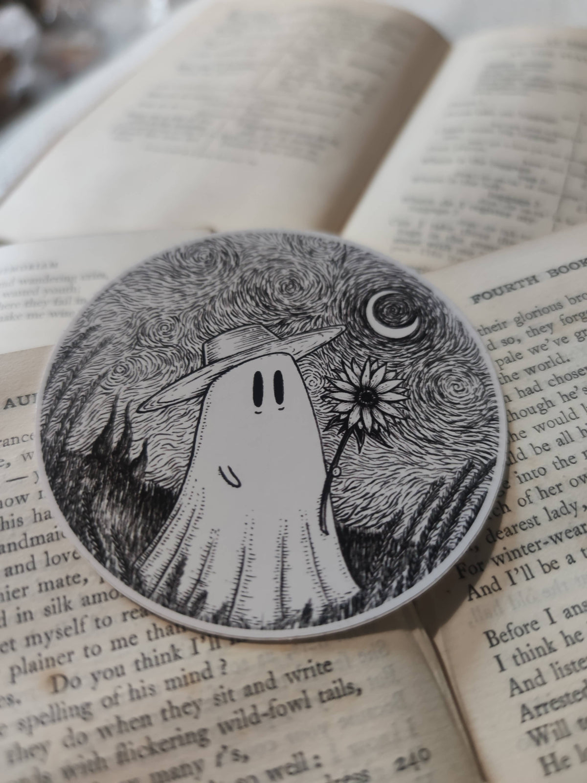 Van Gogh Ghost Vinyl Sticker