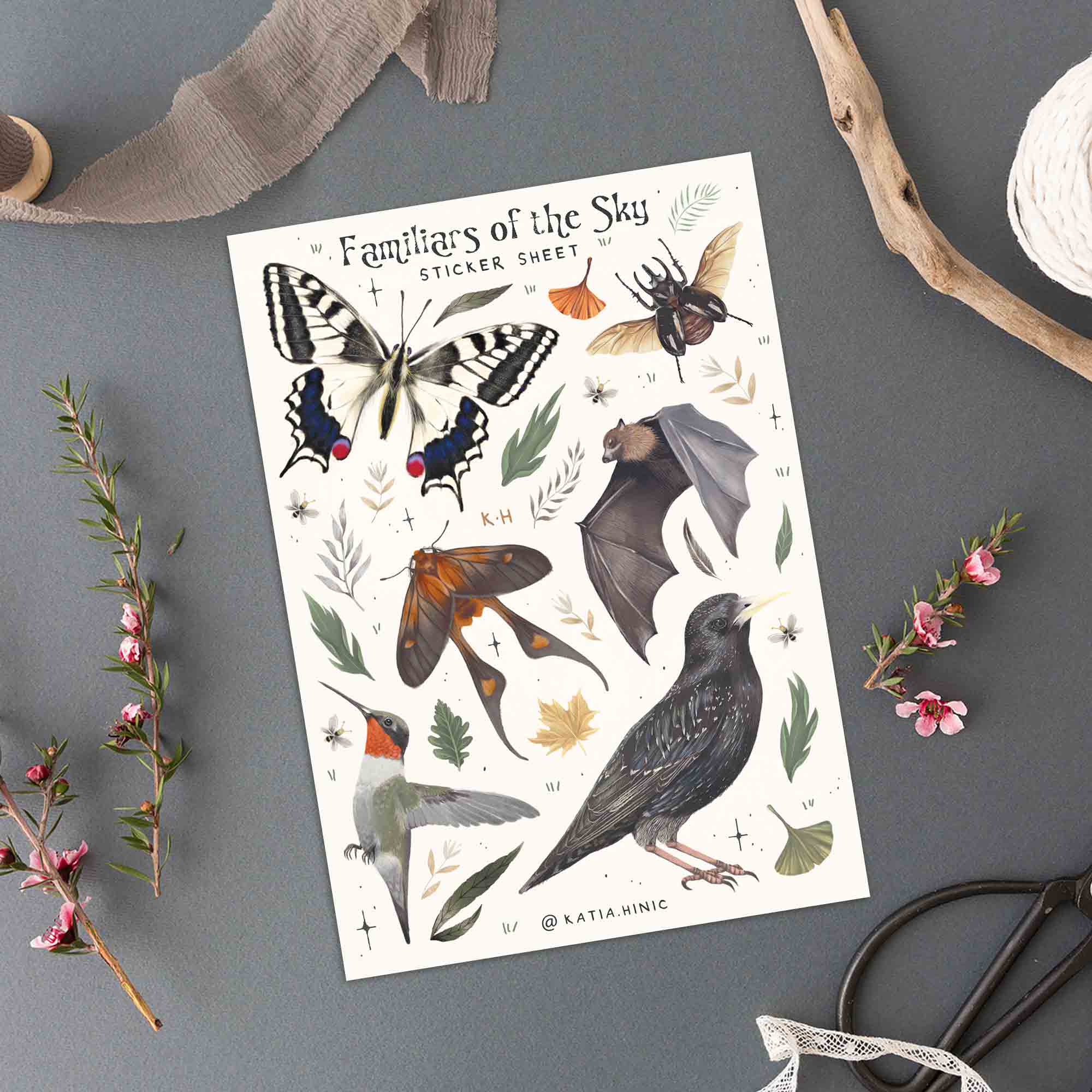 ''Familiars of the Sky' sticker sheet