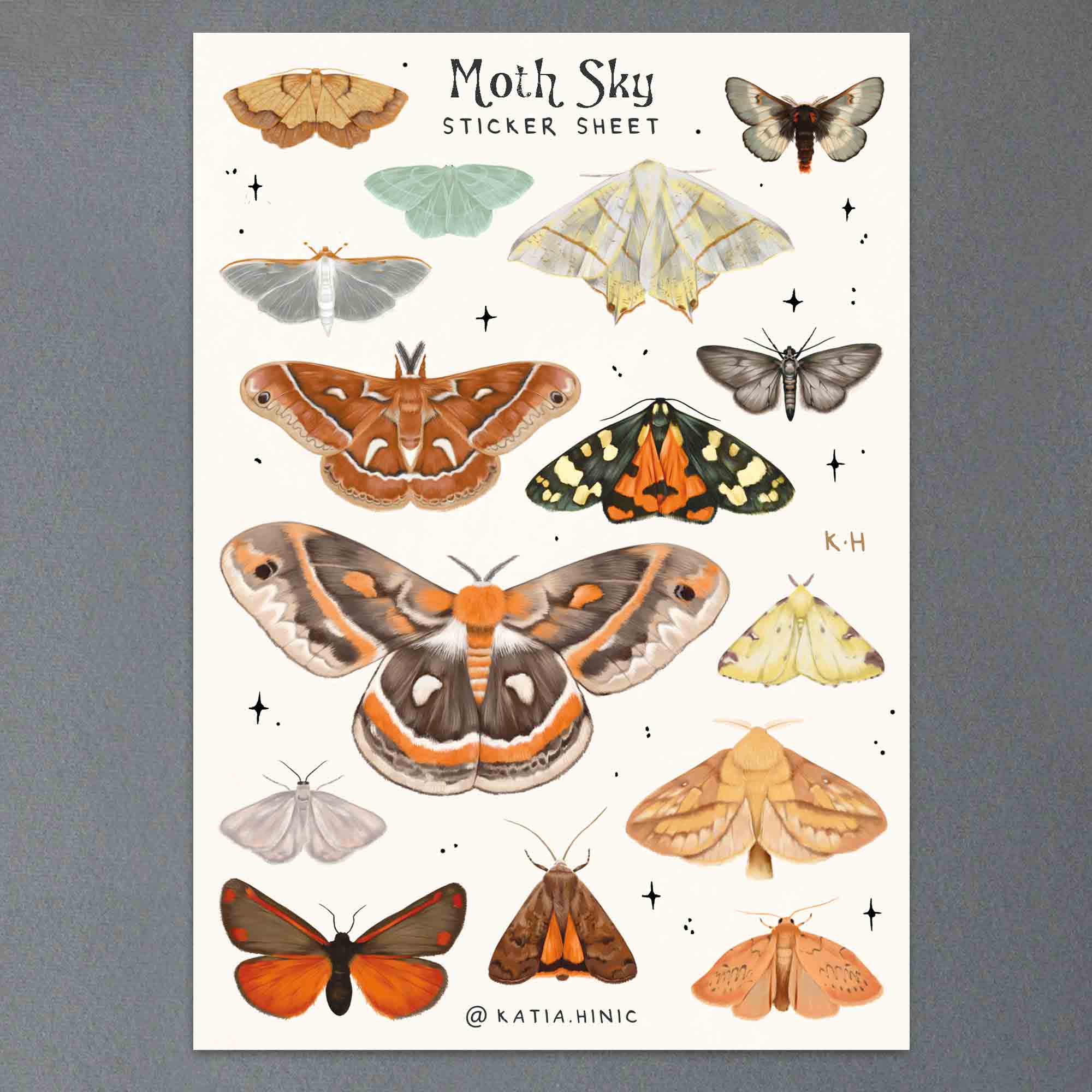 'Moth Sky' sticker sheet