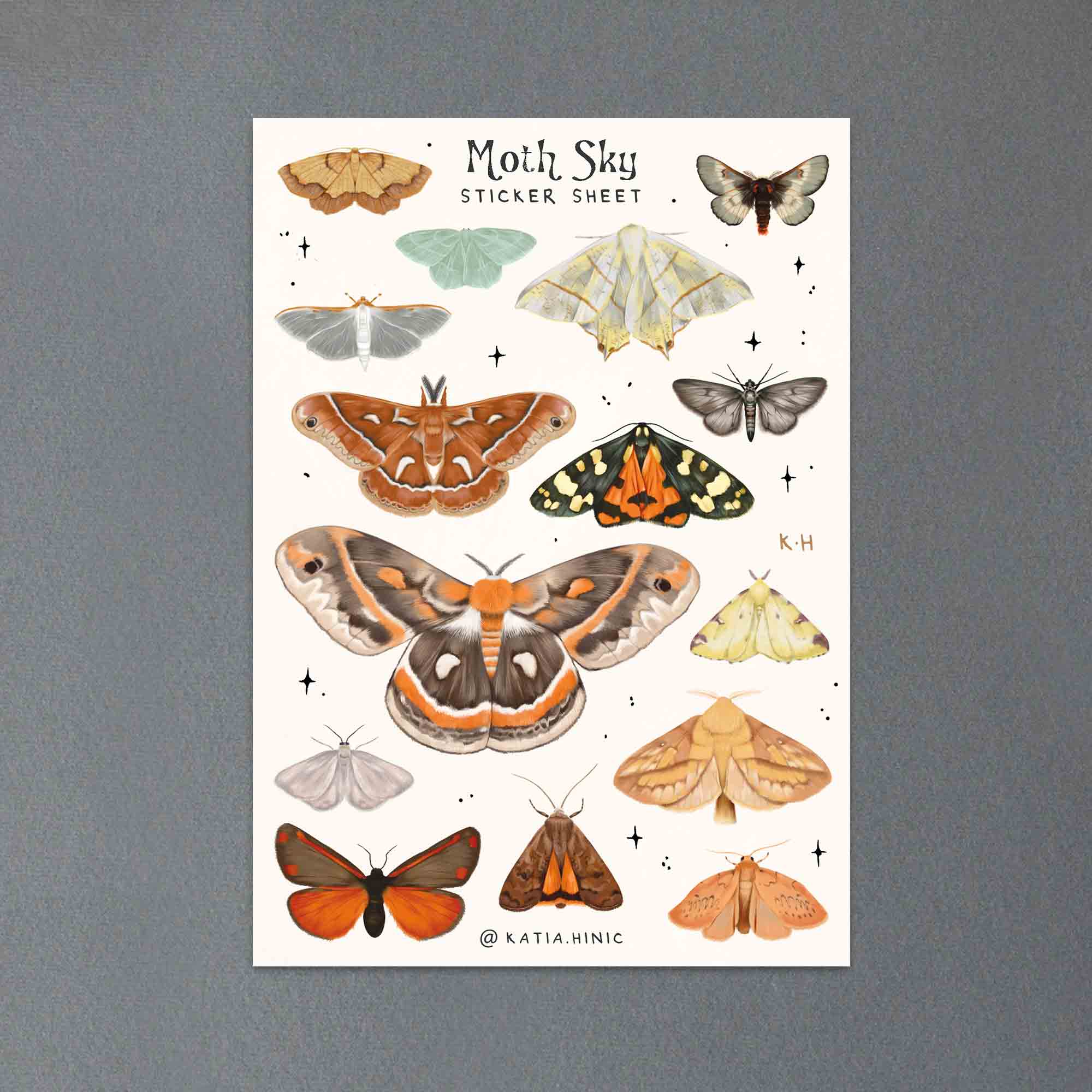 'Moth Sky' sticker sheet
