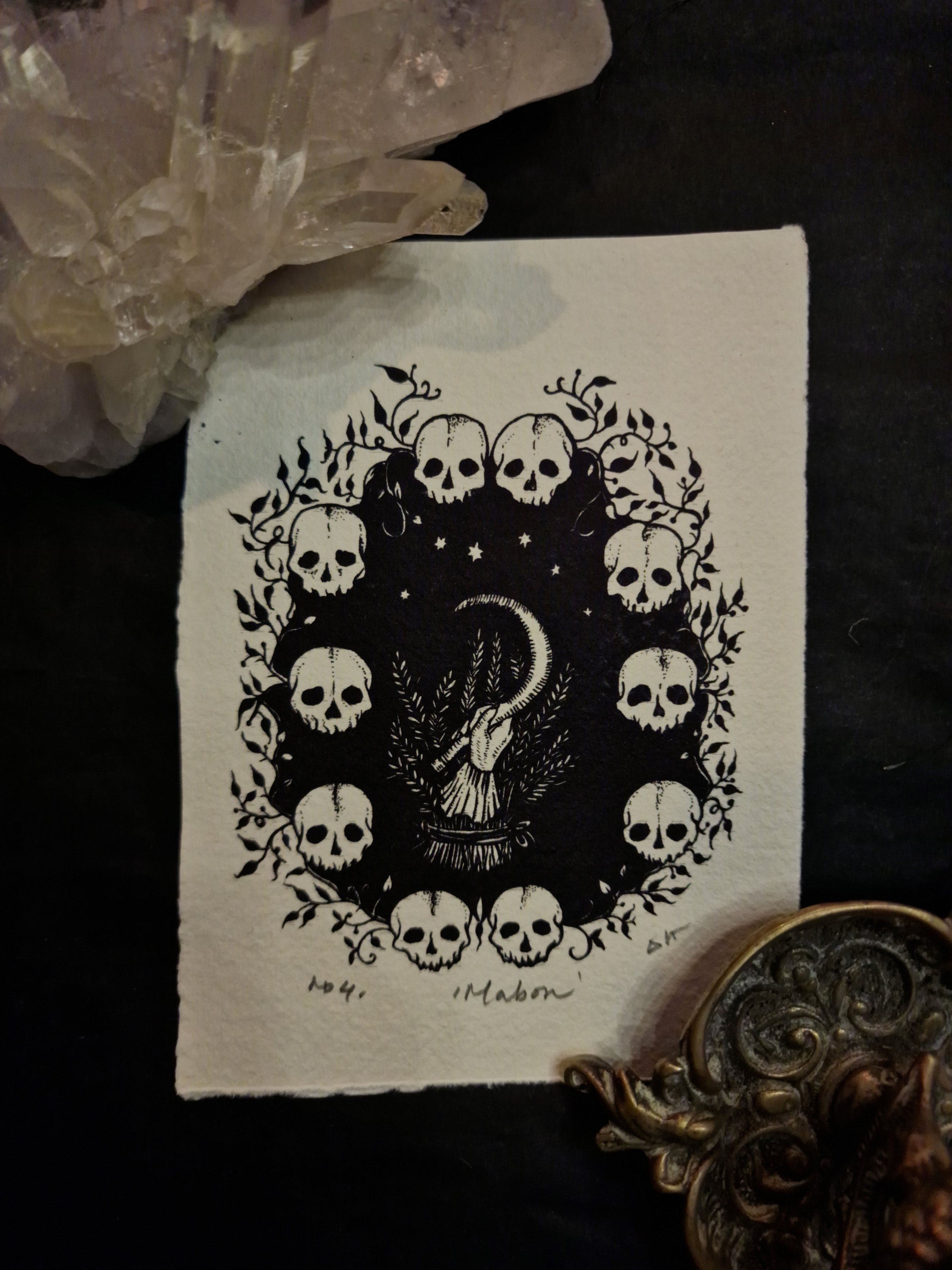 Mabon Art Print - Black & Bone