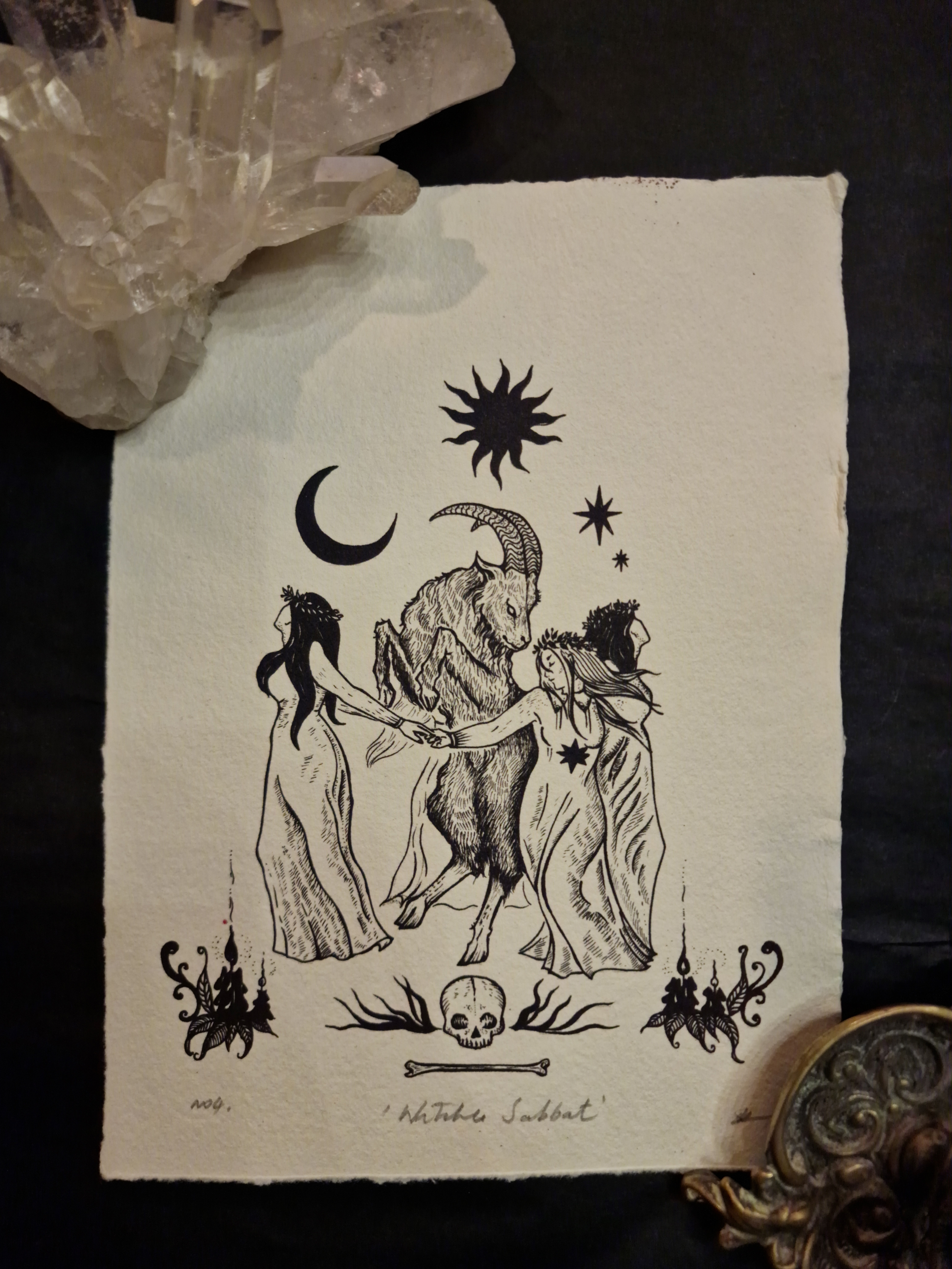 Witches Sabbat Art Print - Black & Bone