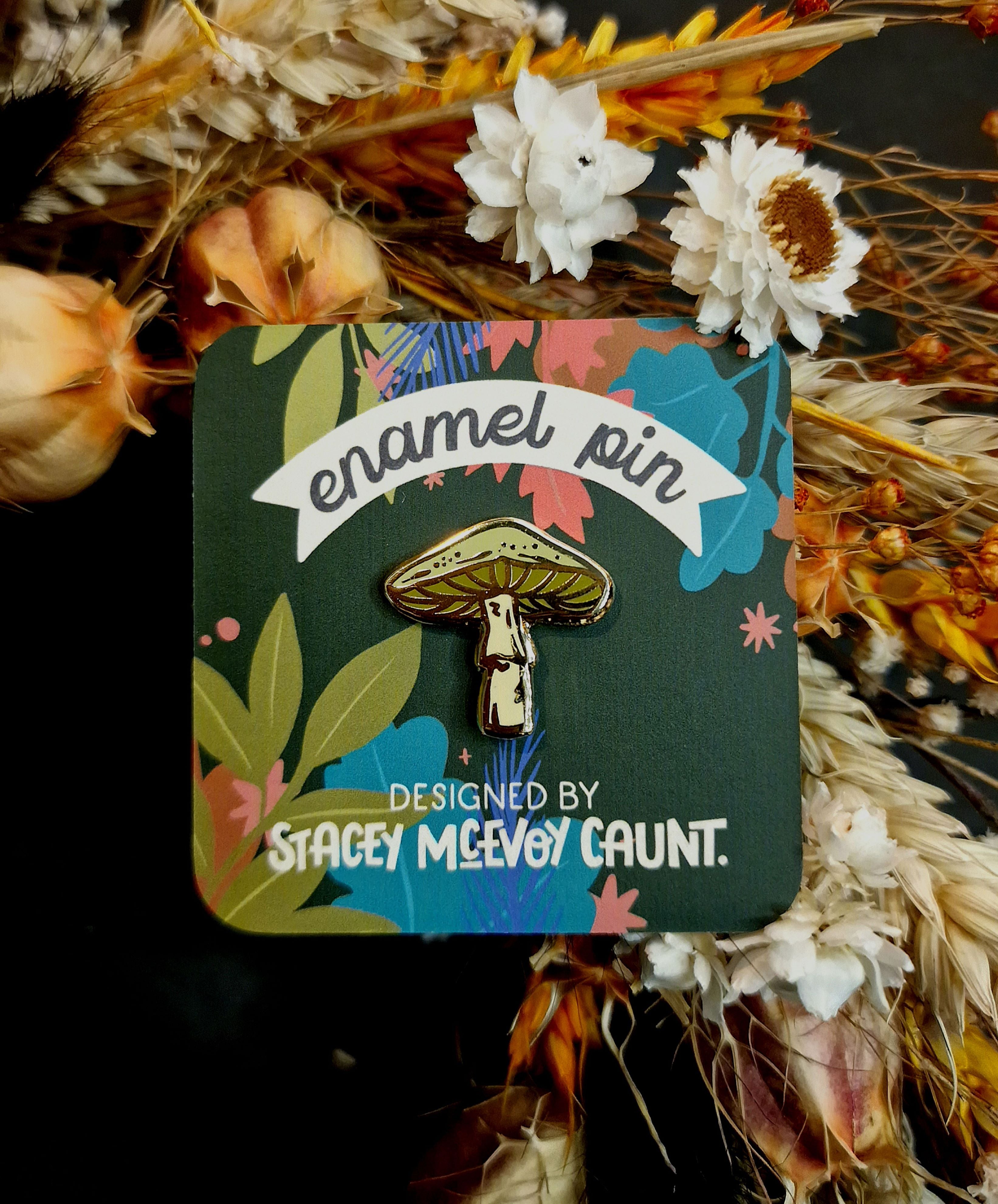 Green Mushroom Enamel Pin