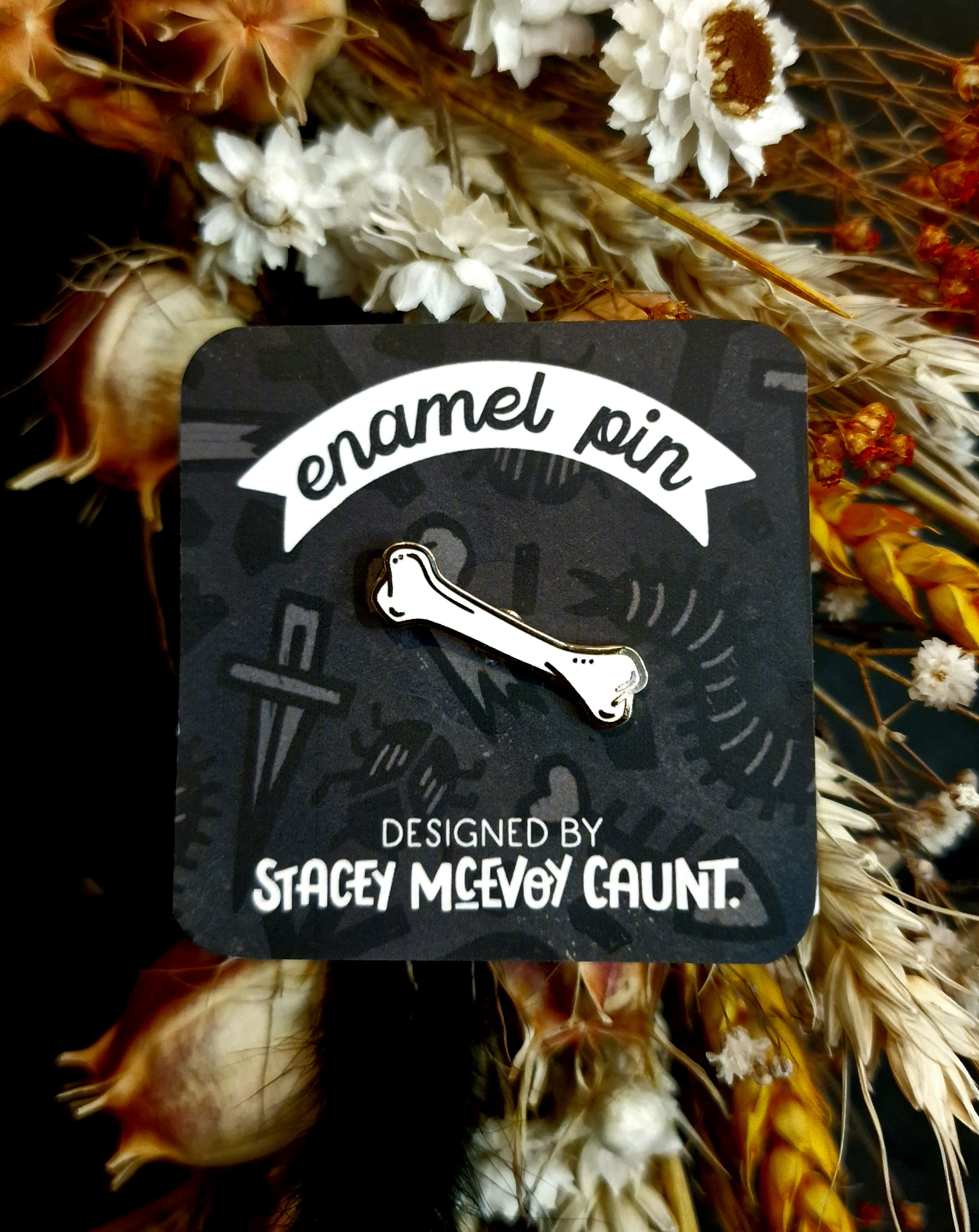 Bone Enamel Pin