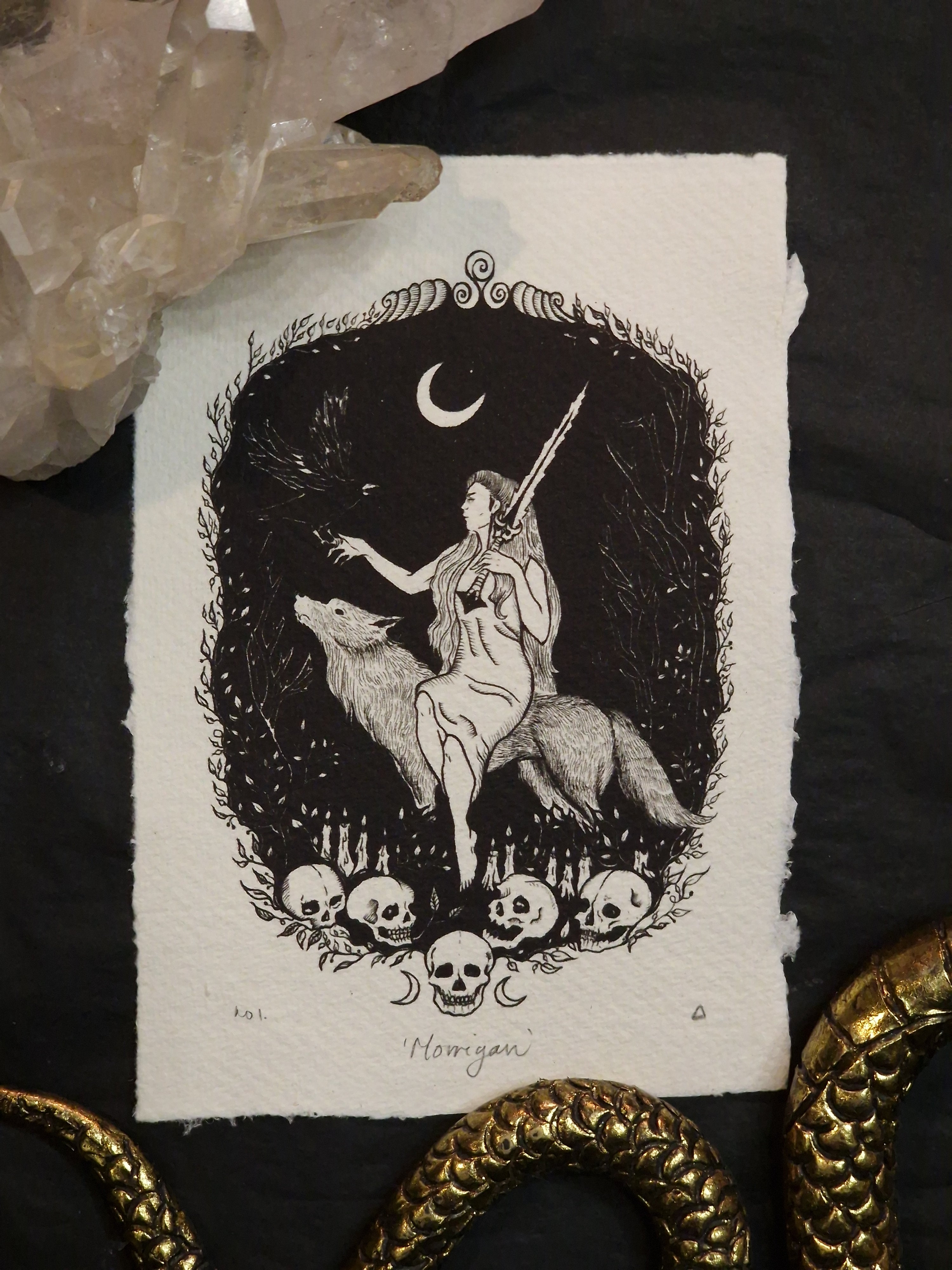 Morrigan Art Print - Black & Bone