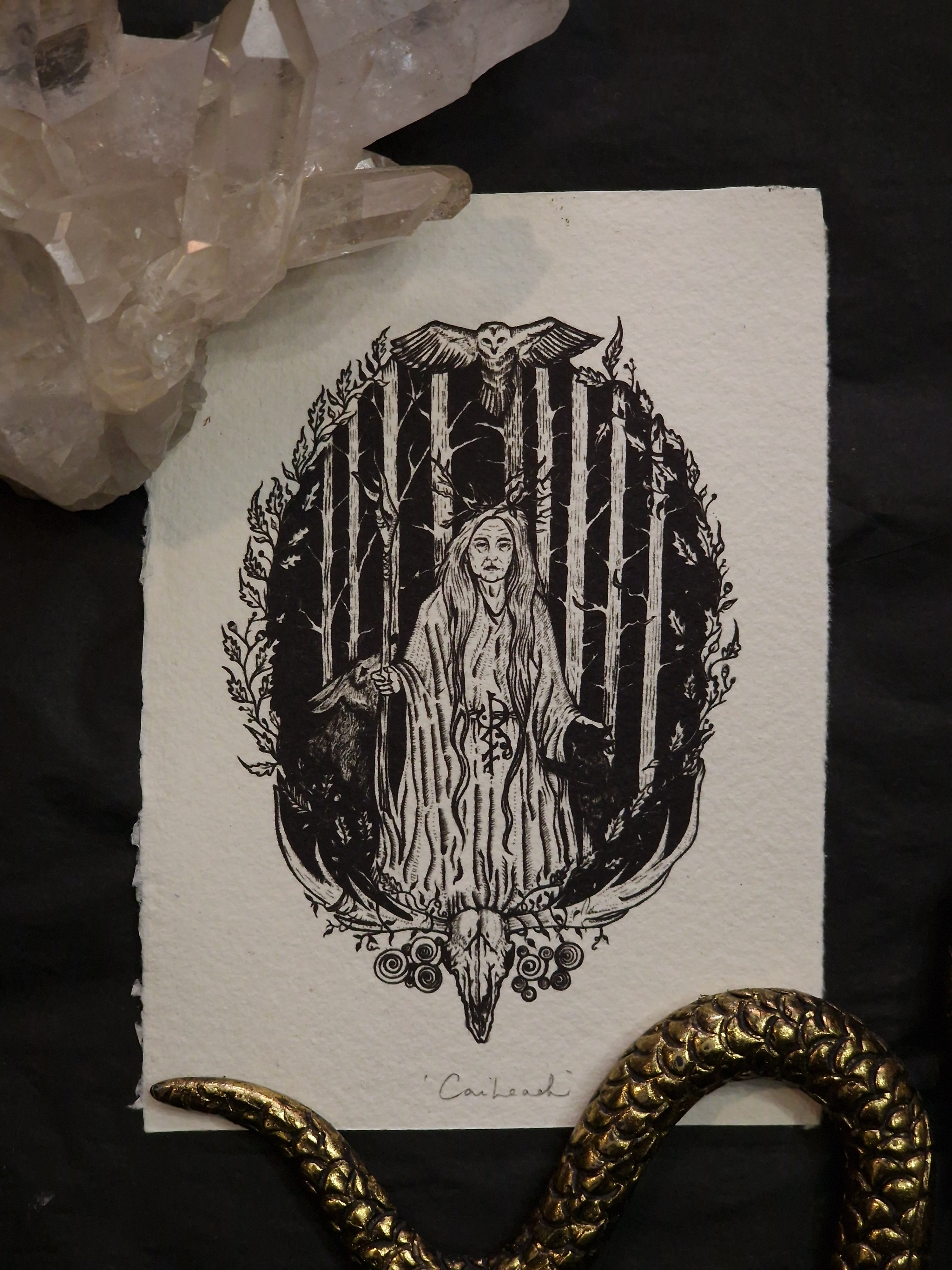 Cailleach Art Print - Black & Bone