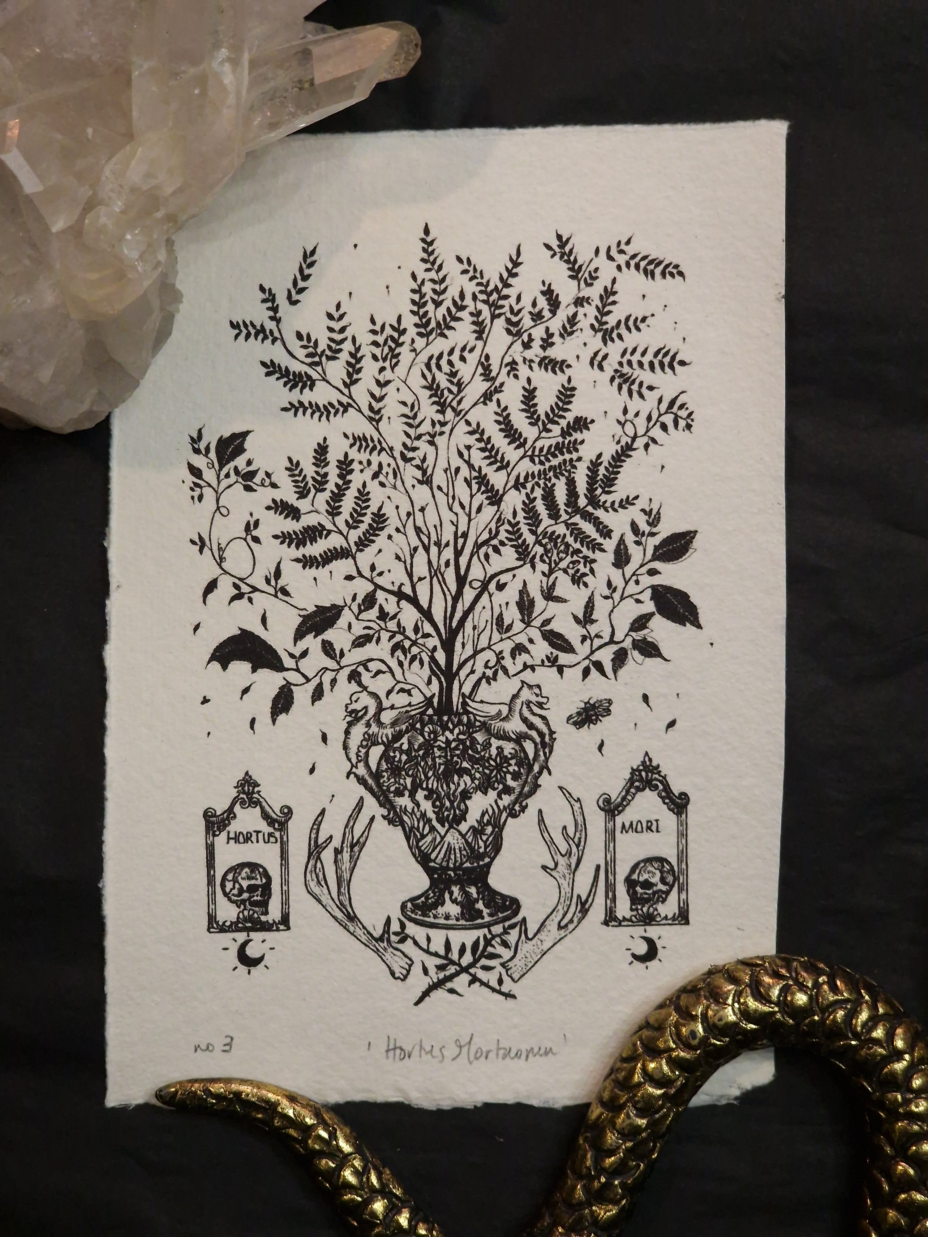 Hortus Mortuorum Art Print - Black & Bone
