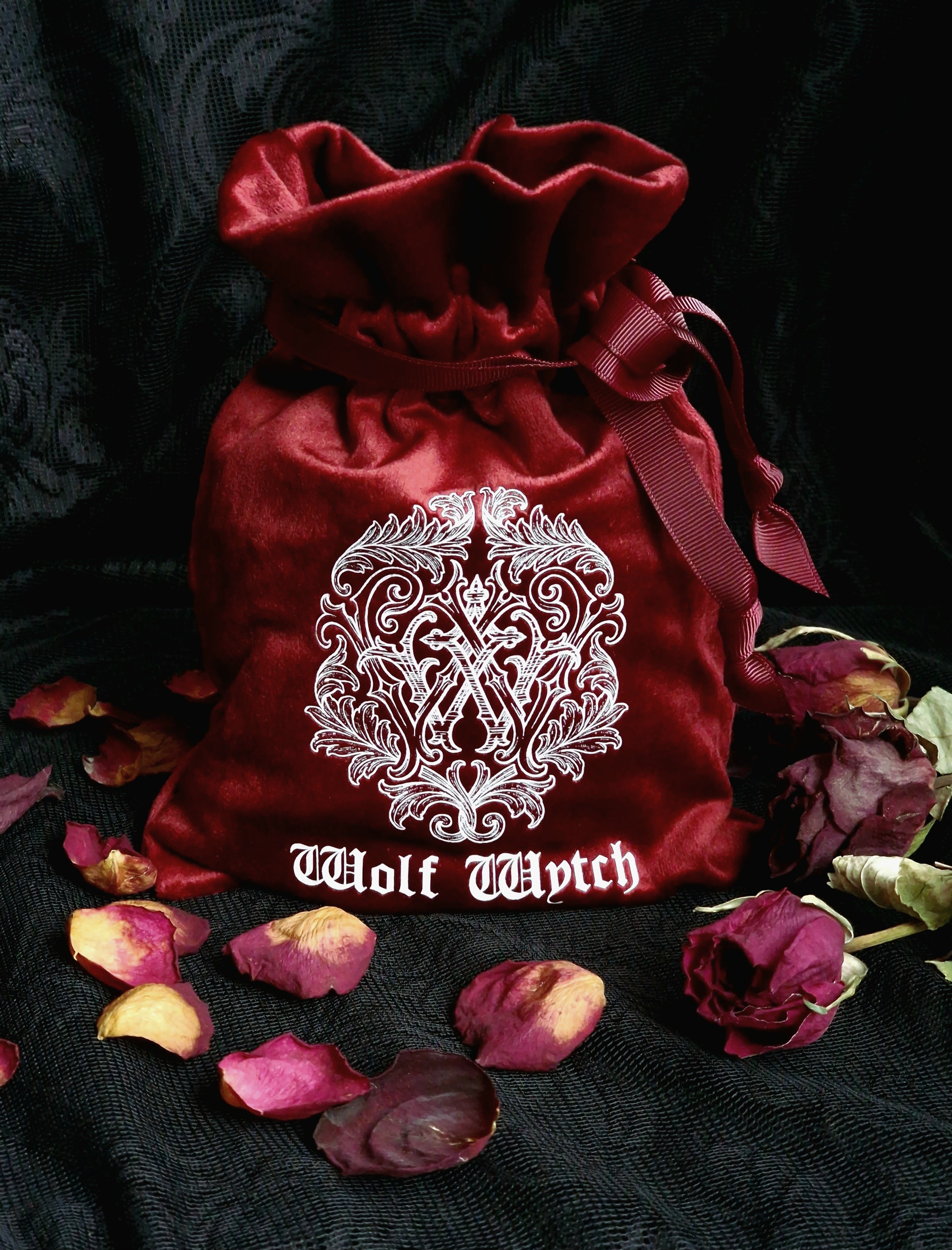 Luxury Red Velvet Drawstring Bag