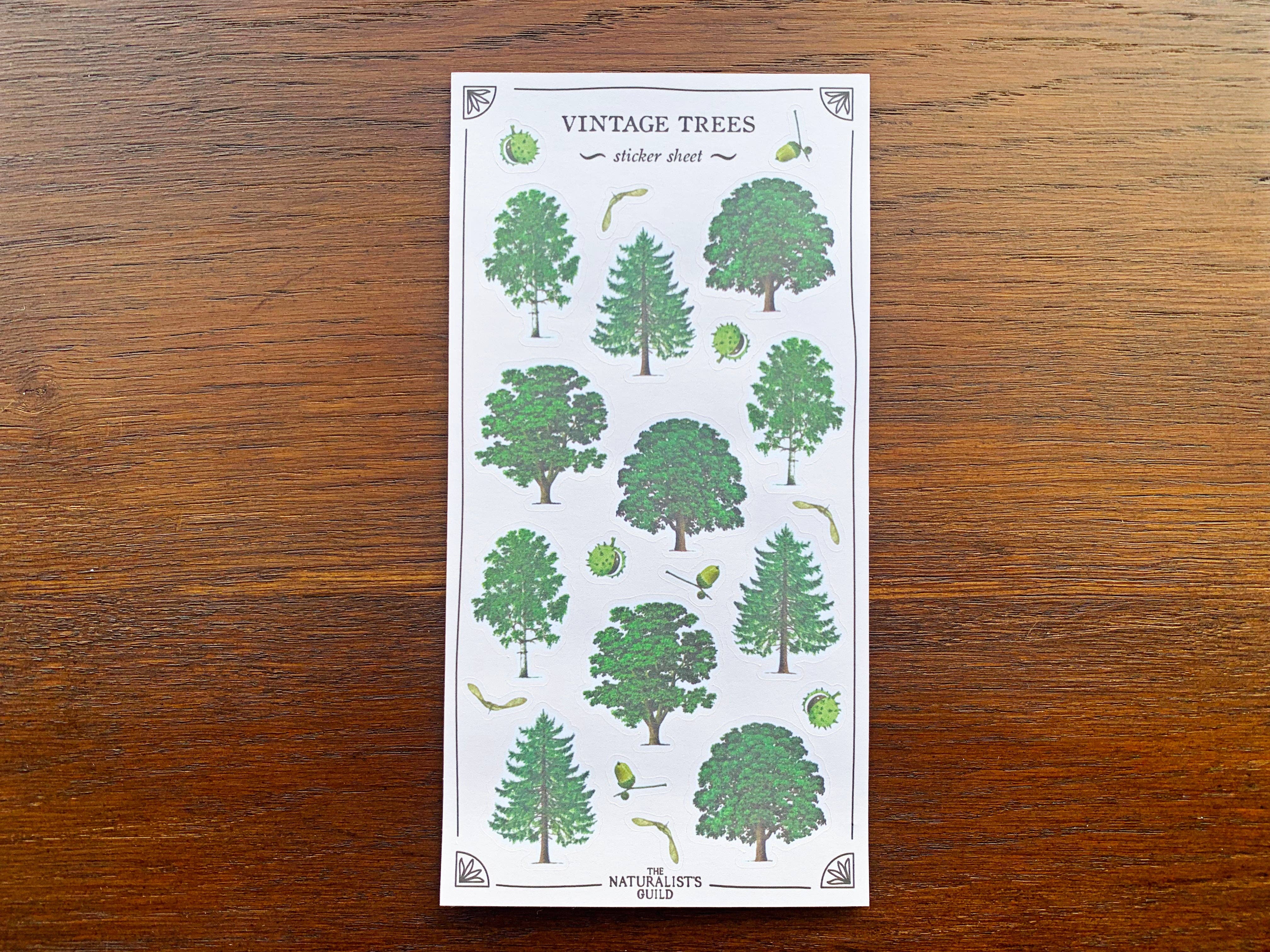 Vintage Trees Sticker Sheet