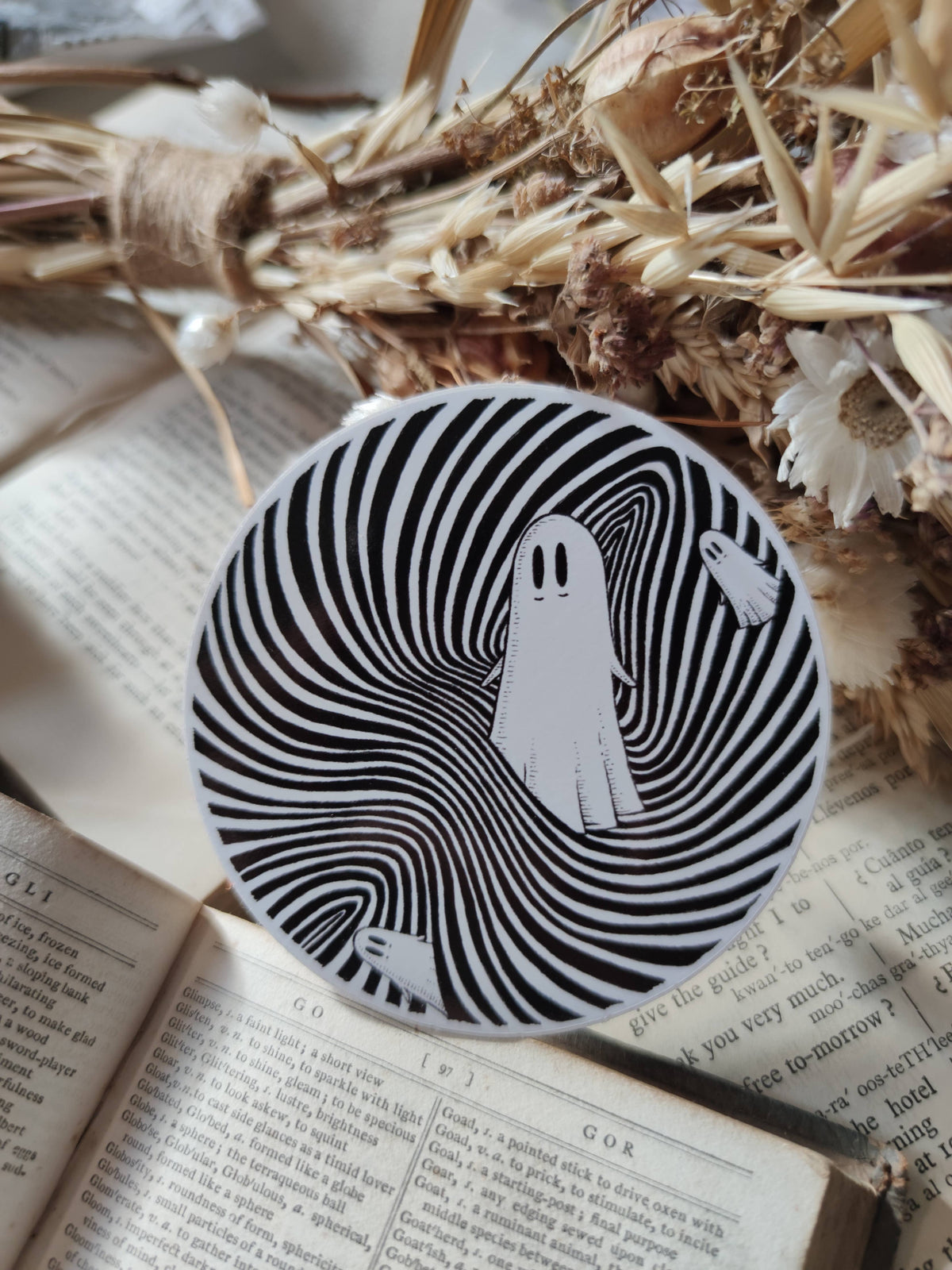 Op Art Ghosties Vinyl Sticker