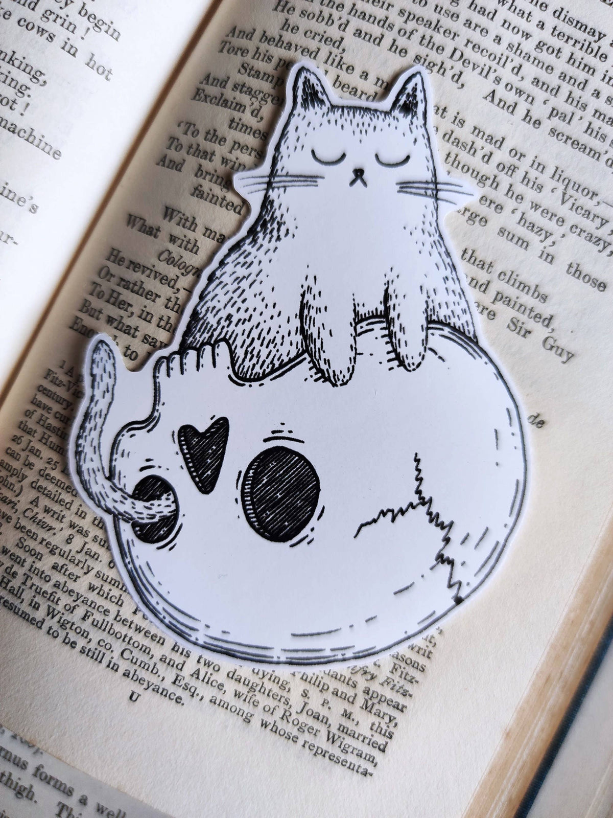 Skull Cat Vinyl Sticker