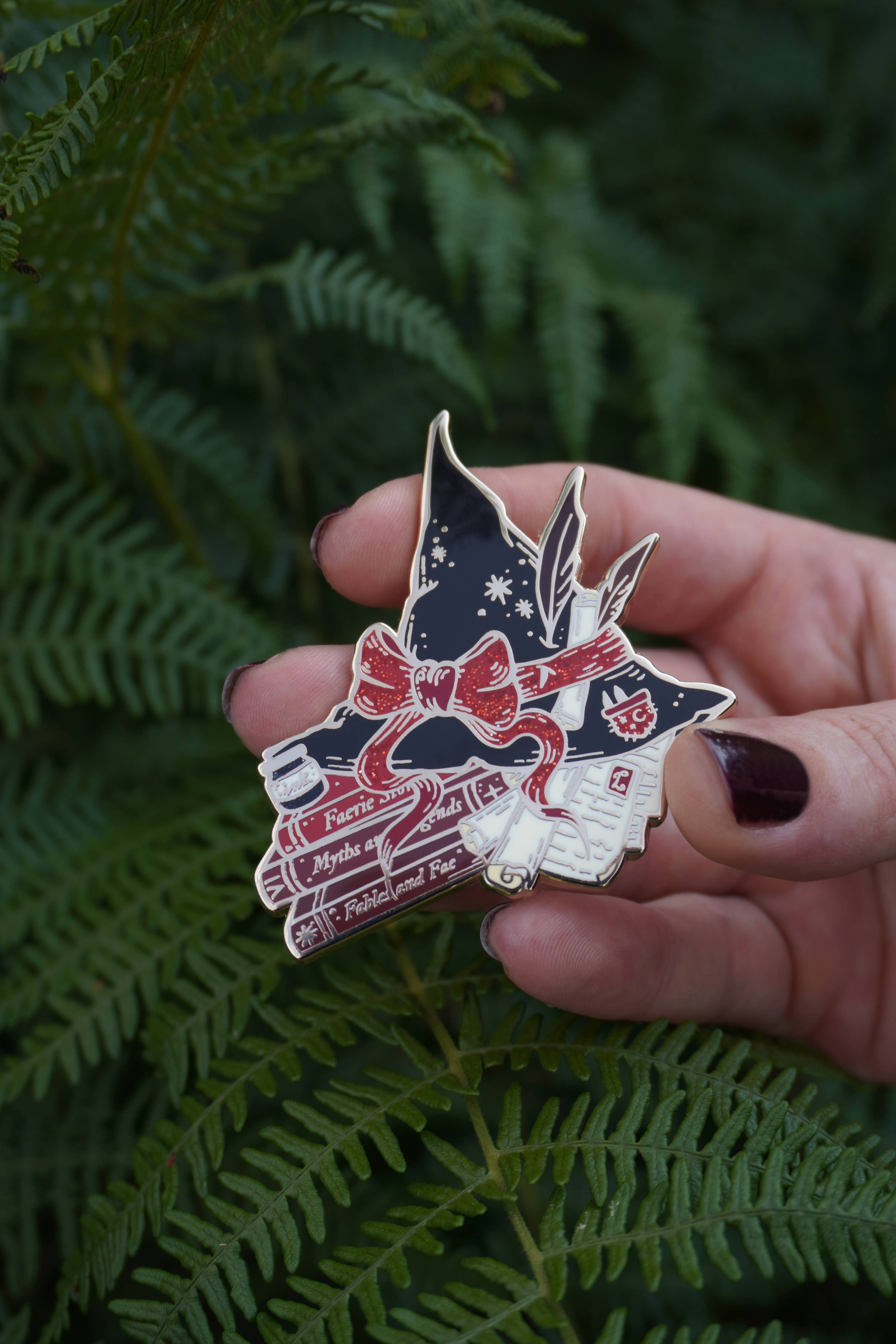 The Bookish Witch Enamel Pin - Tooth & Toad