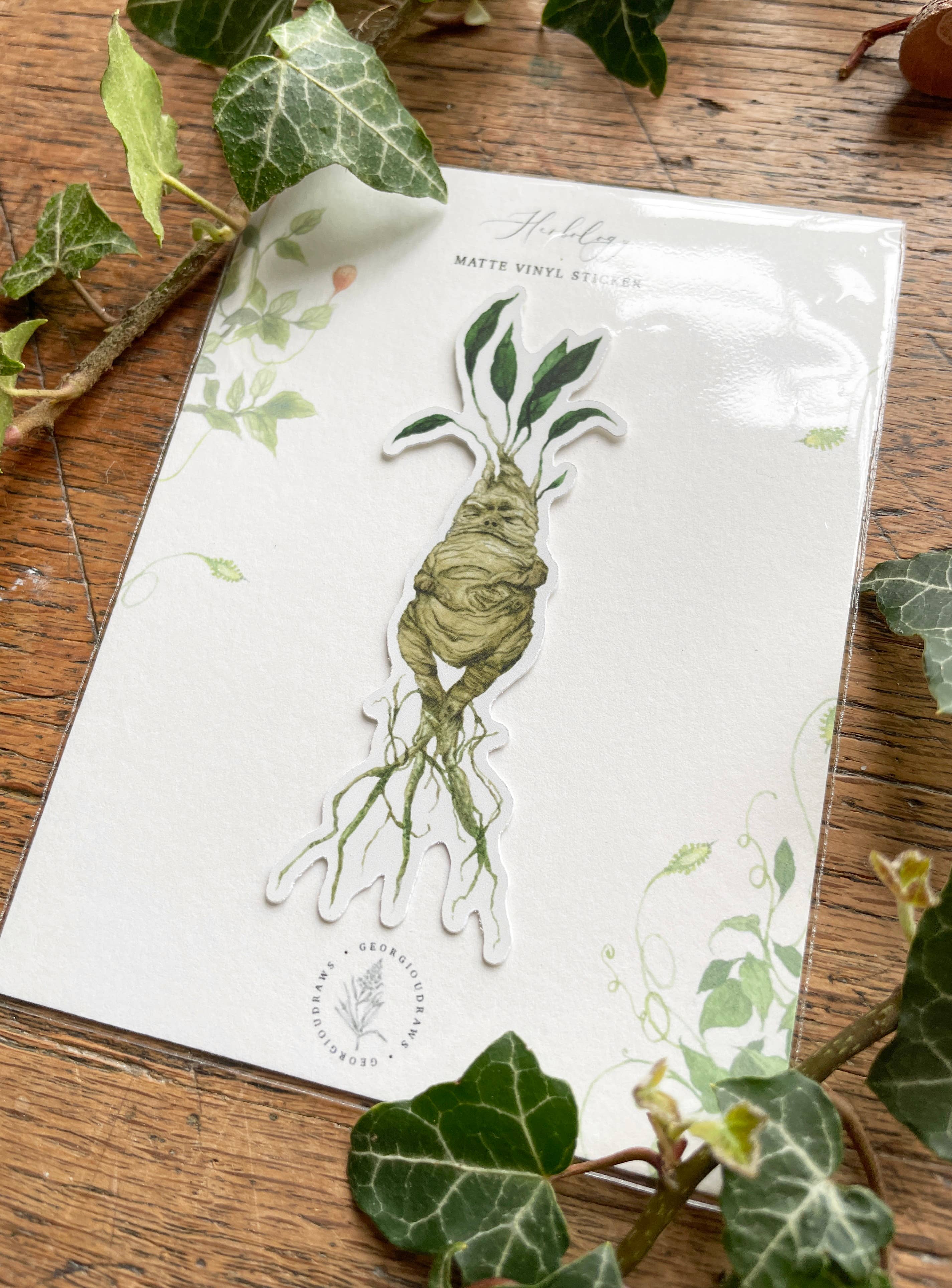 Mandrake Matt Vinyl Sticker | Magical Herbology Stationery