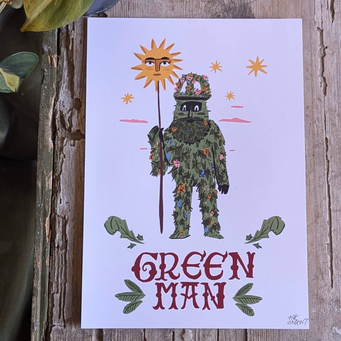 Green Man Folklore Print - Dick Vincent