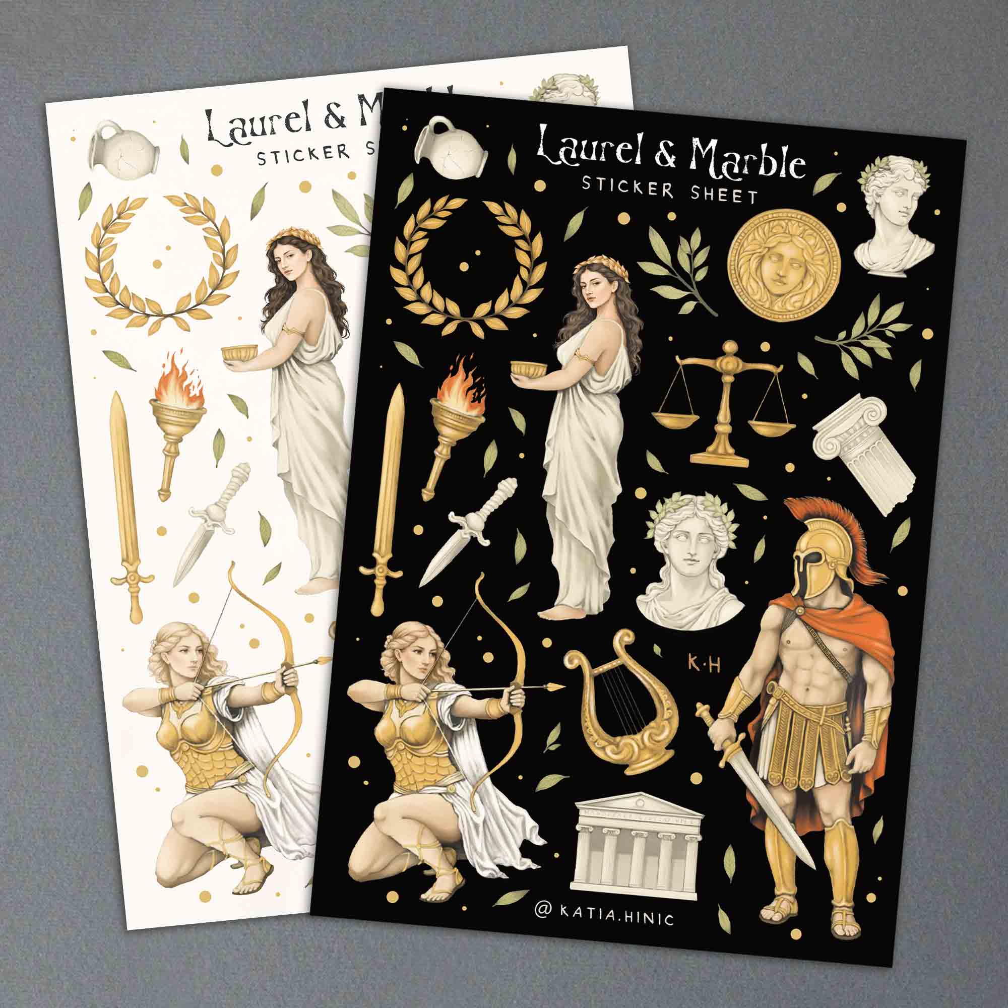 'Laurel & Marble' sticker sheet