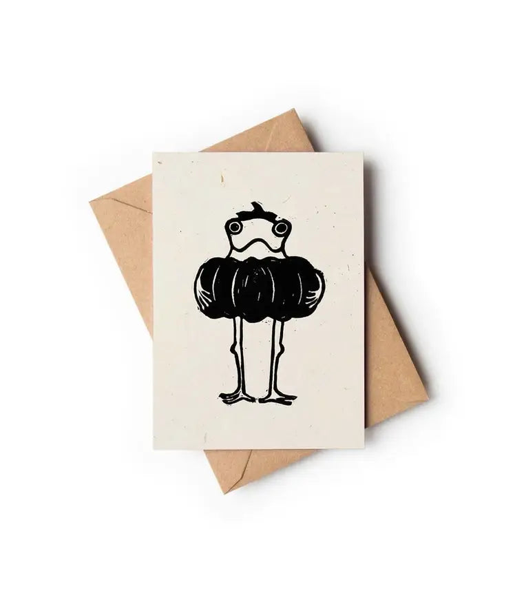 'Pumpkin Frog' Greeting Card