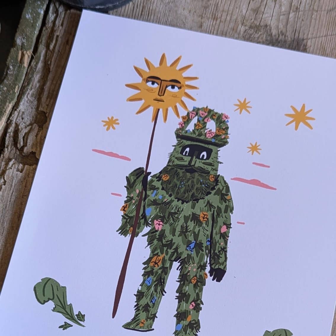 Green Man Folklore Print - Dick Vincent