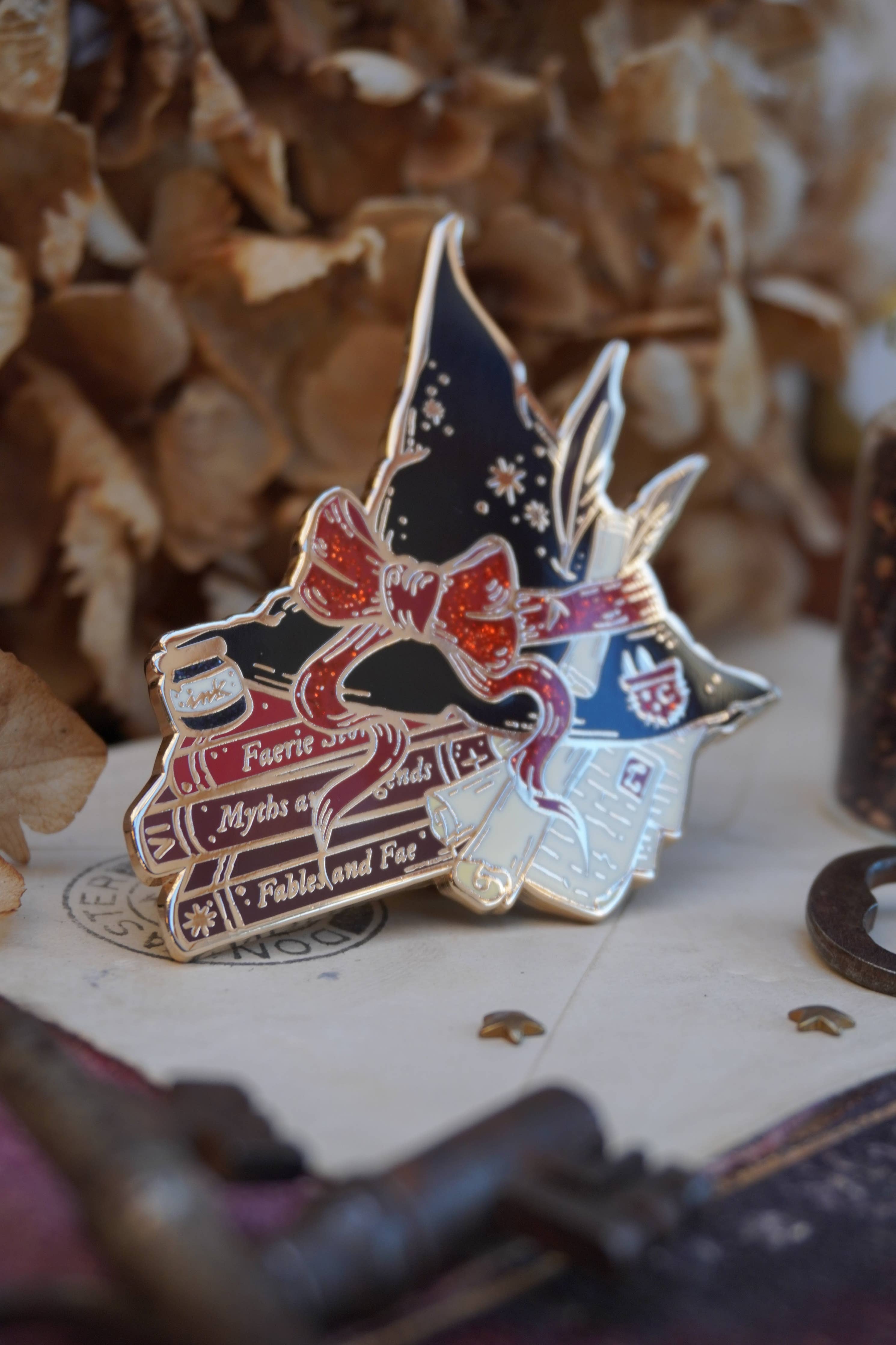 The Bookish Witch Enamel Pin - Tooth & Toad