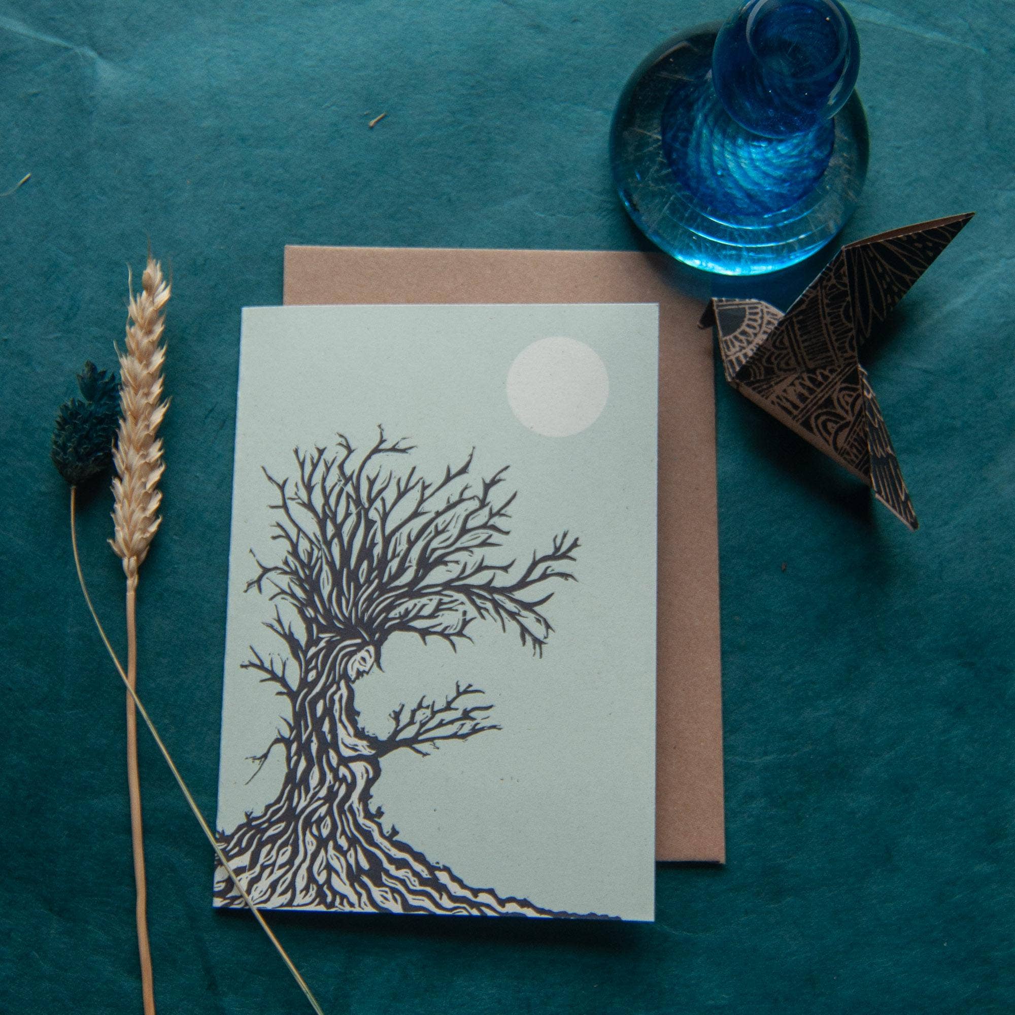 Tree Hag Linocut Greeting Card