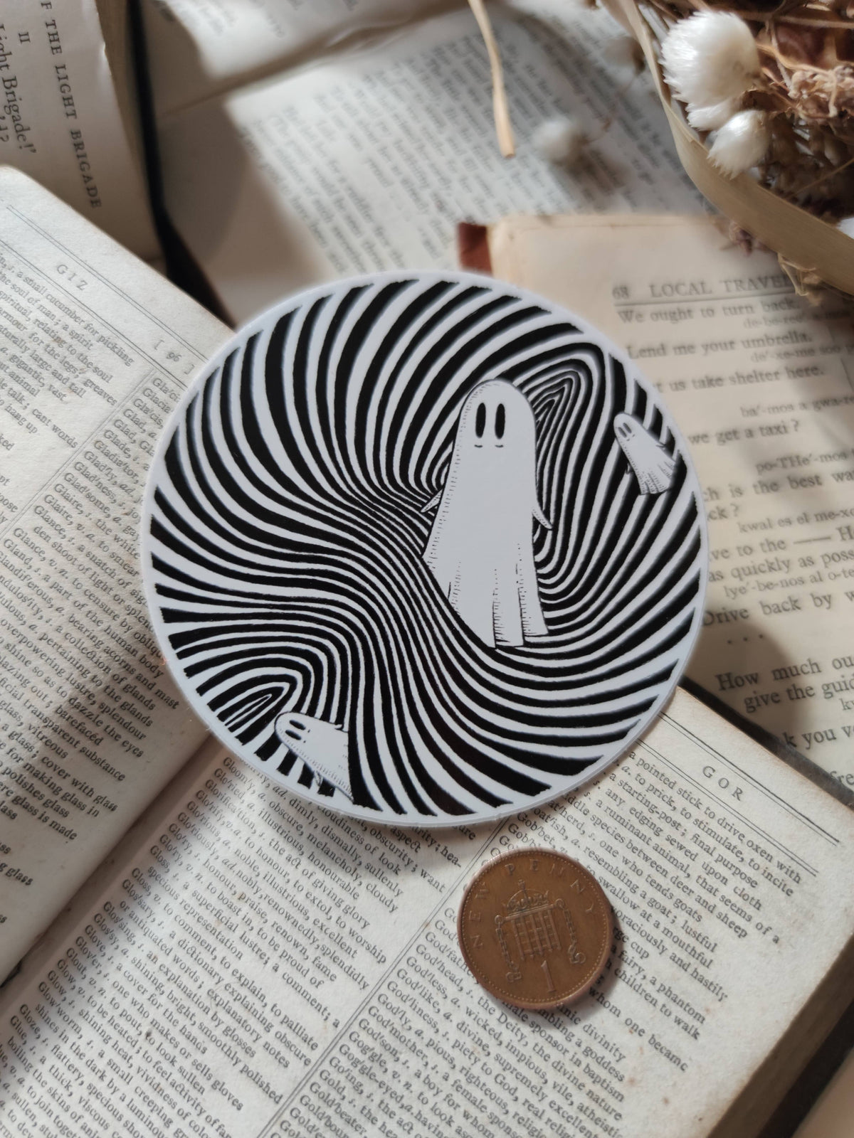 Op Art Ghosties Vinyl Sticker