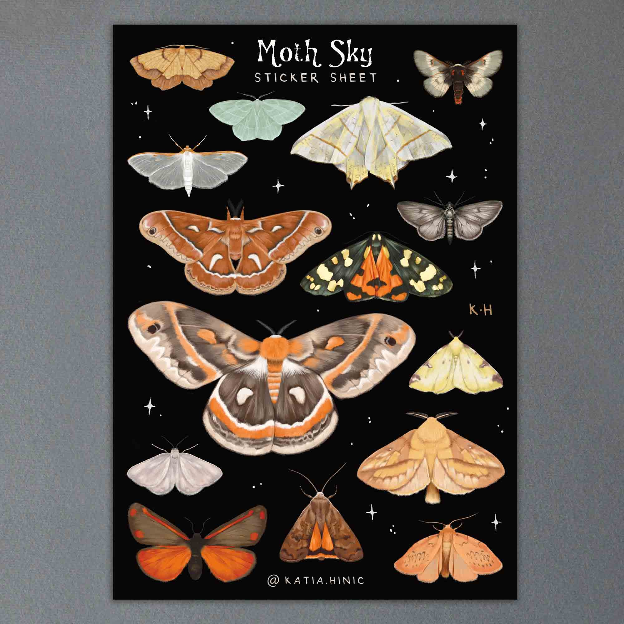 'Moth Sky' sticker sheet
