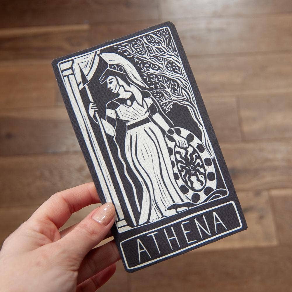 ATHENA ORACLE ALTAR CARD PRINT | Original Linocut Design