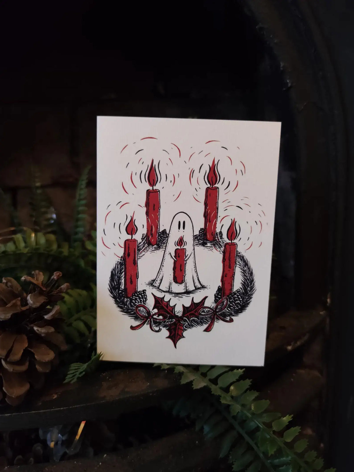 Candle Ghost Christmas Card