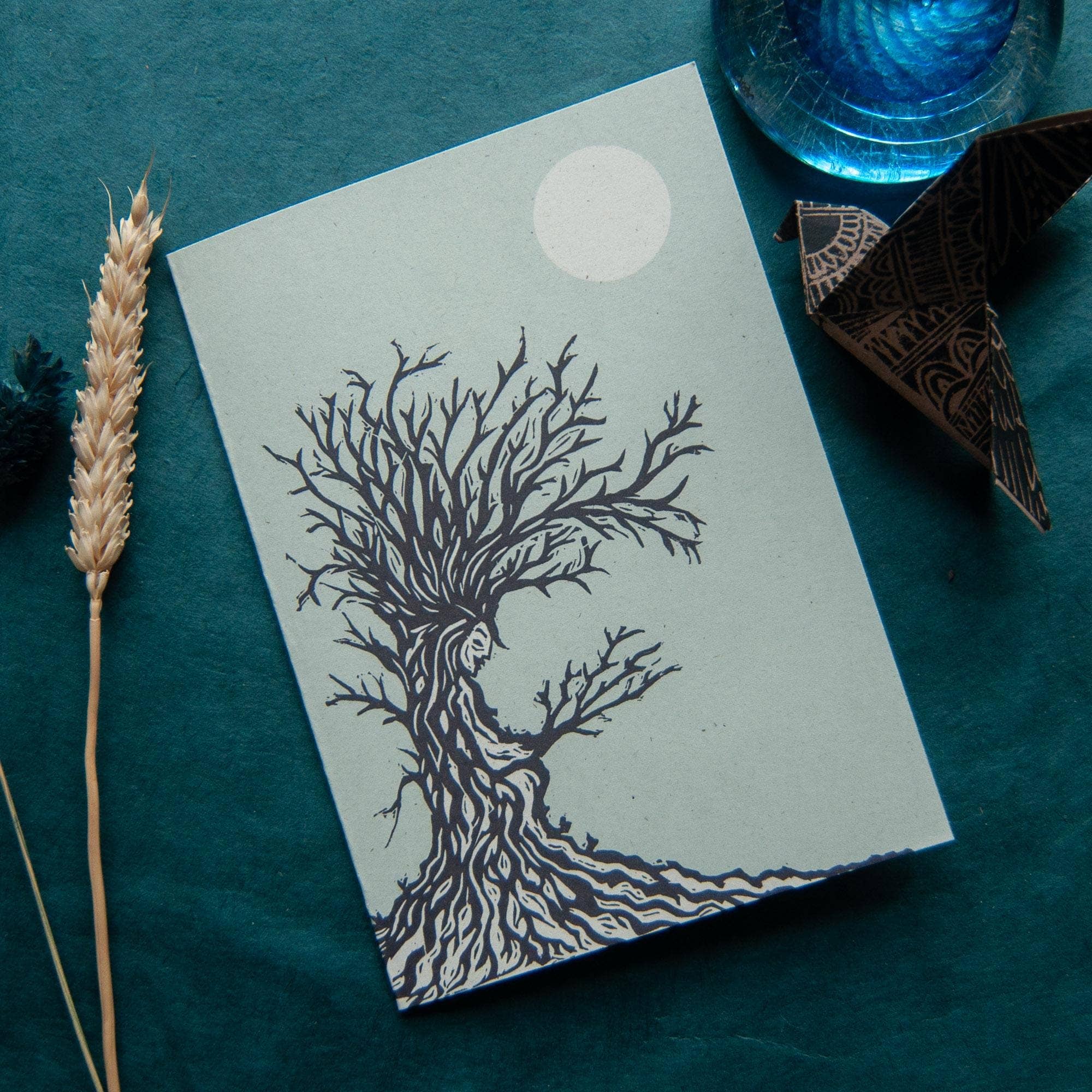Tree Hag Linocut Greeting Card