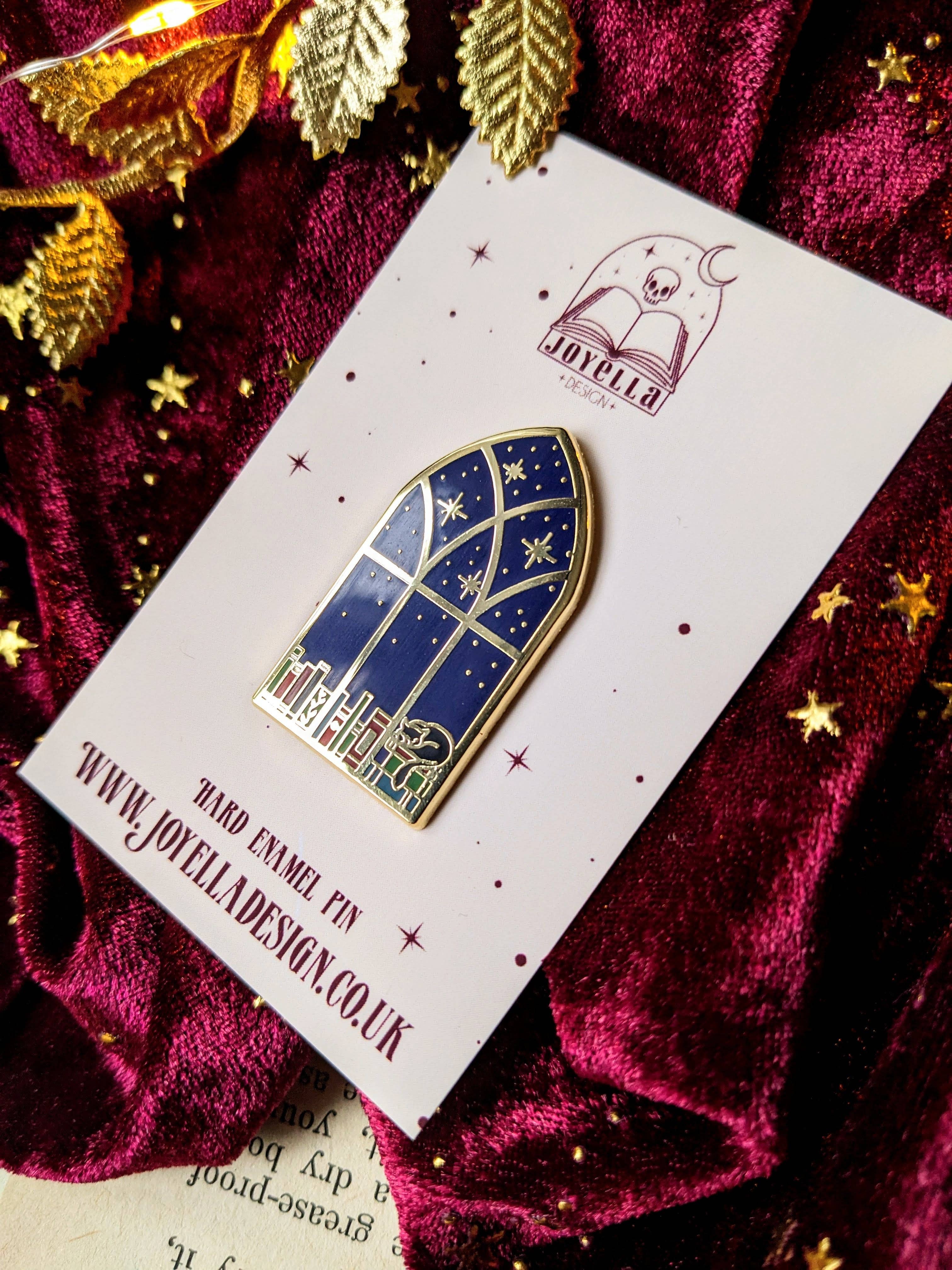 Library Church Window Enamel Pin