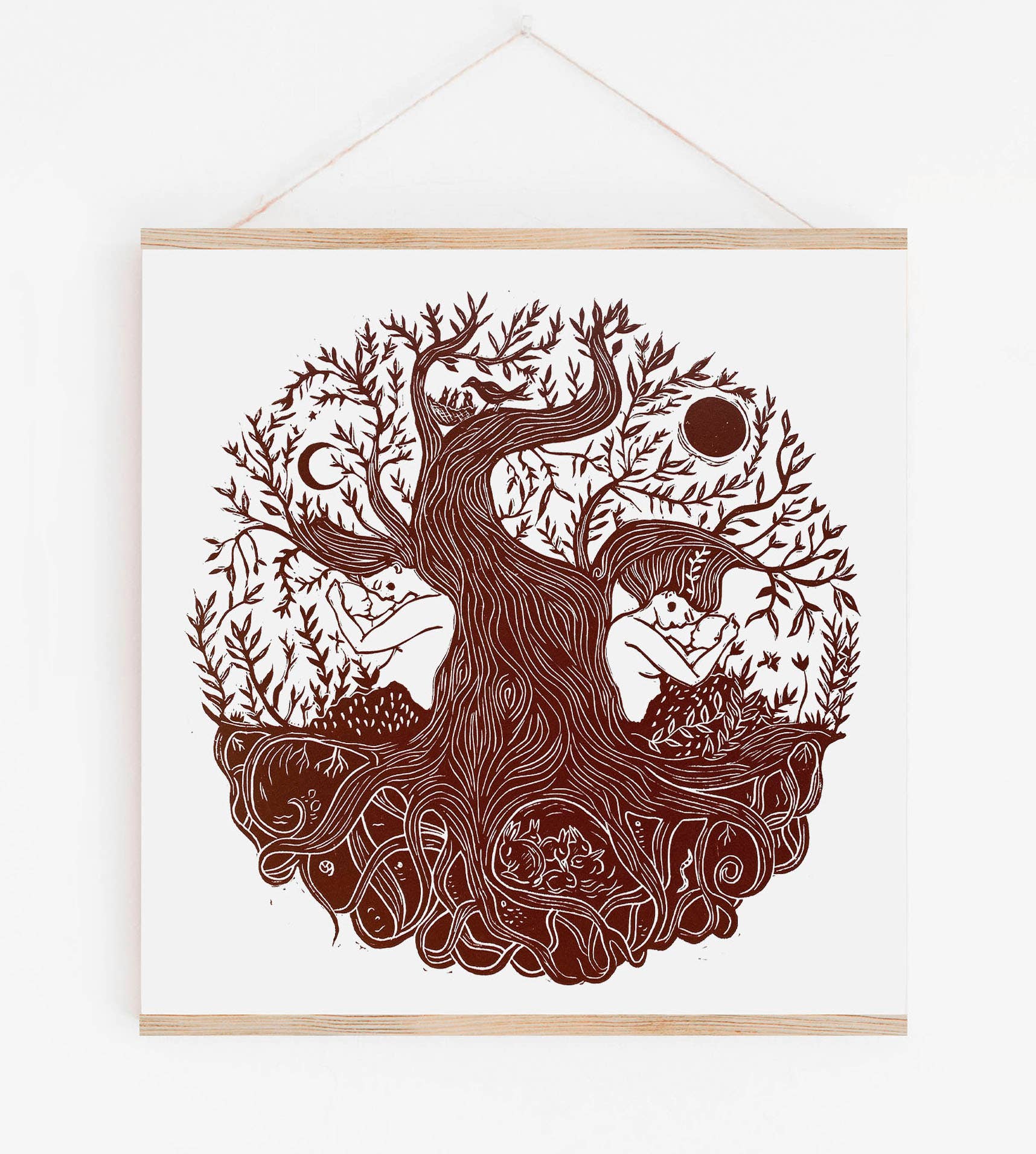 New Beginnings card, tree of life, motherhood, birth nature 