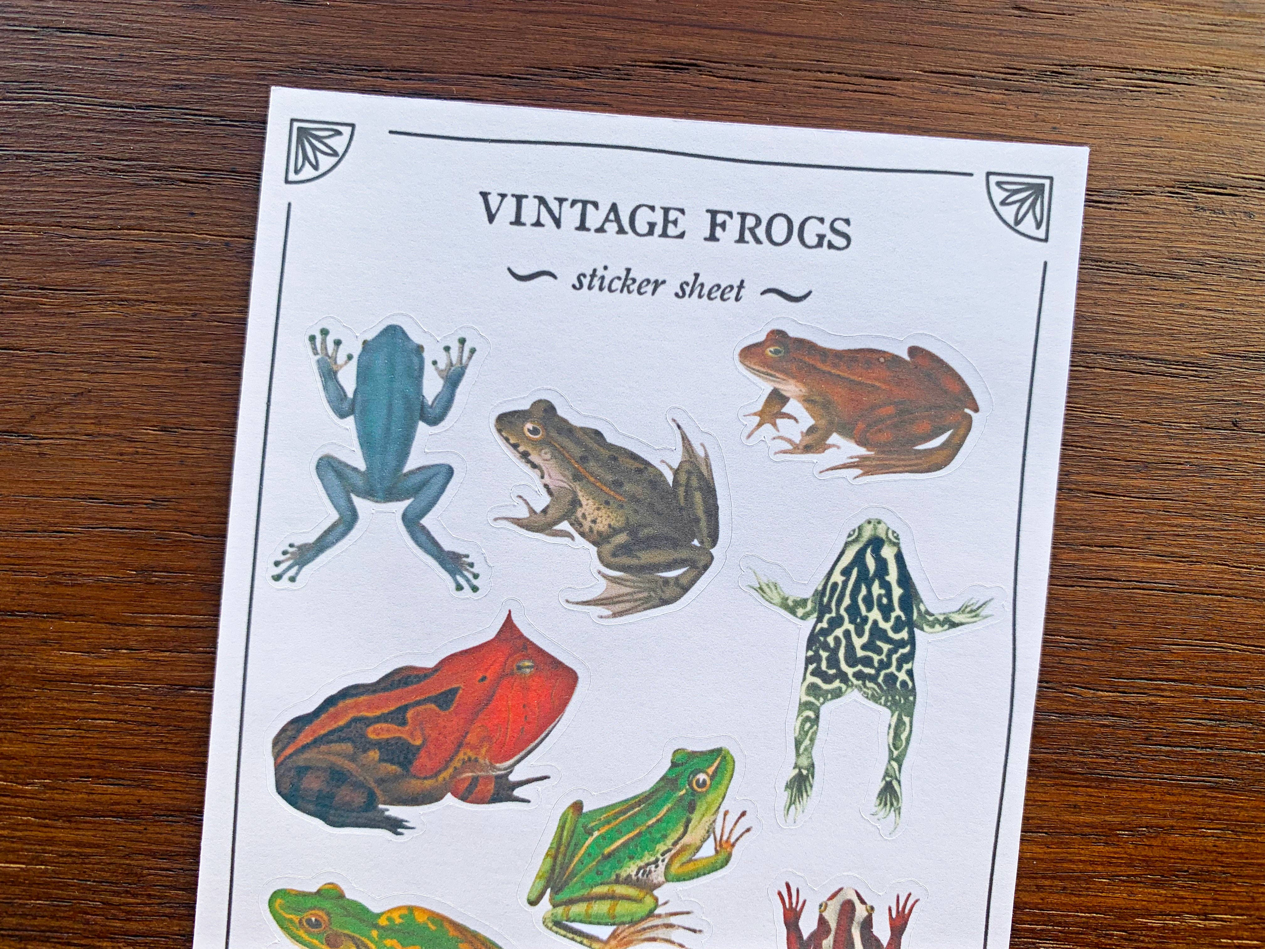 Vintage Frogs Sticker Sheet