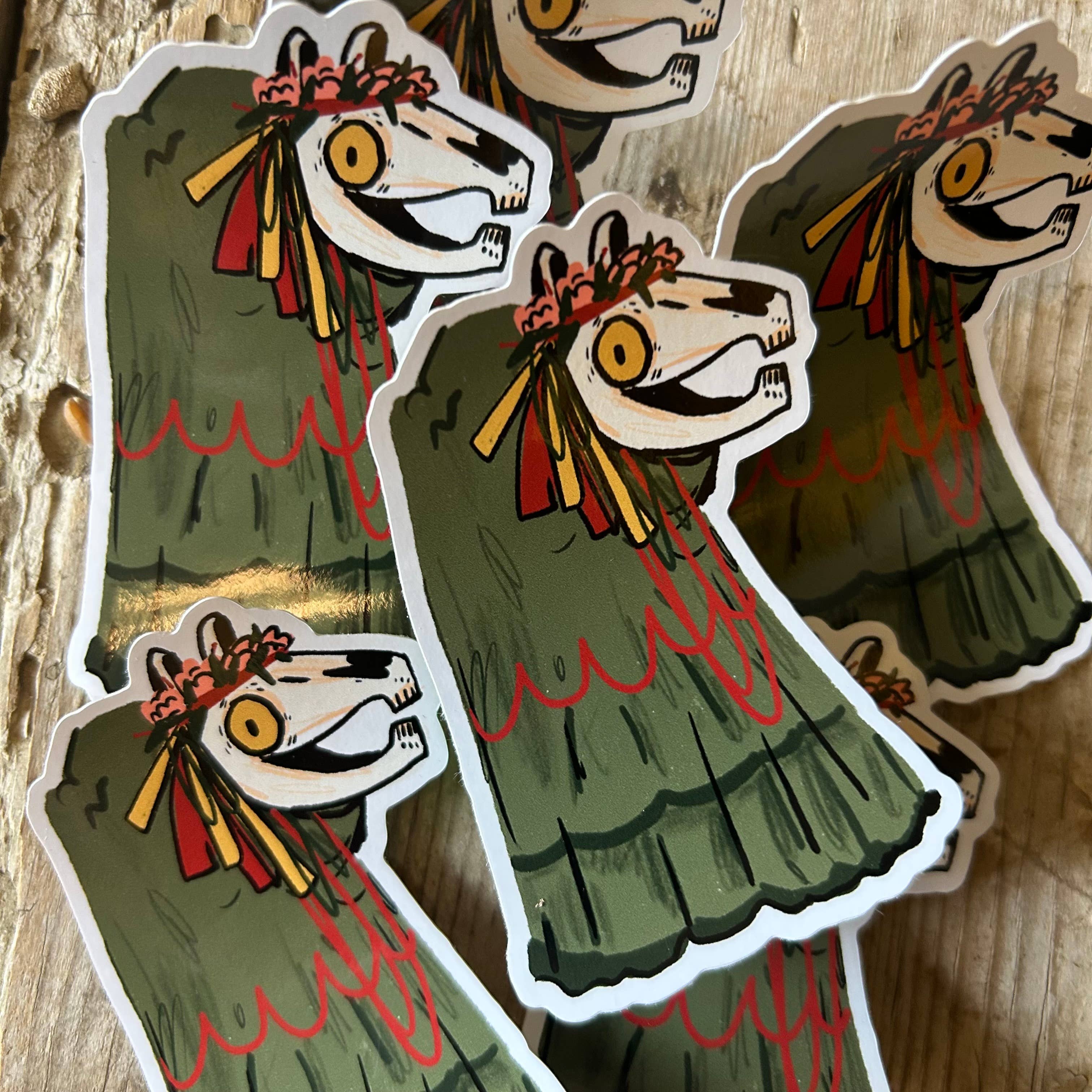 Mari Lwyd Vinyl Sticker