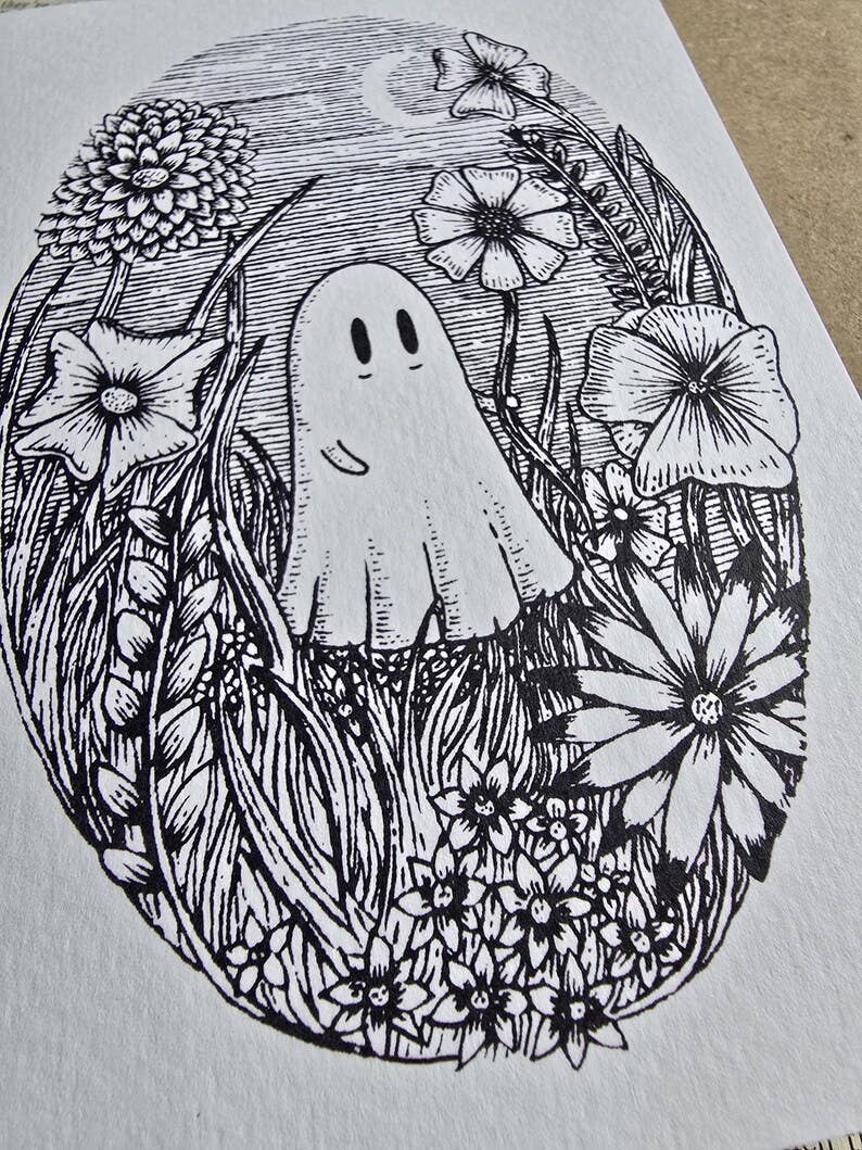 Meadow Ghost Greetings Card