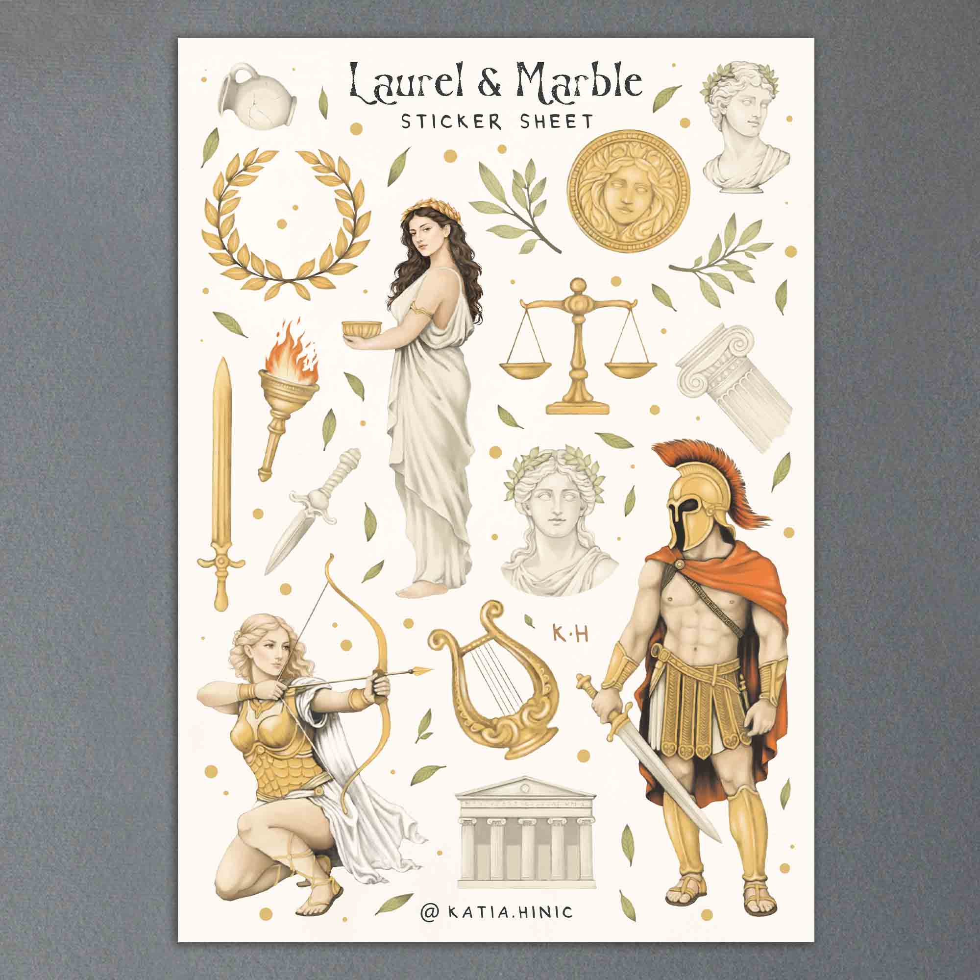 'Laurel & Marble' sticker sheet