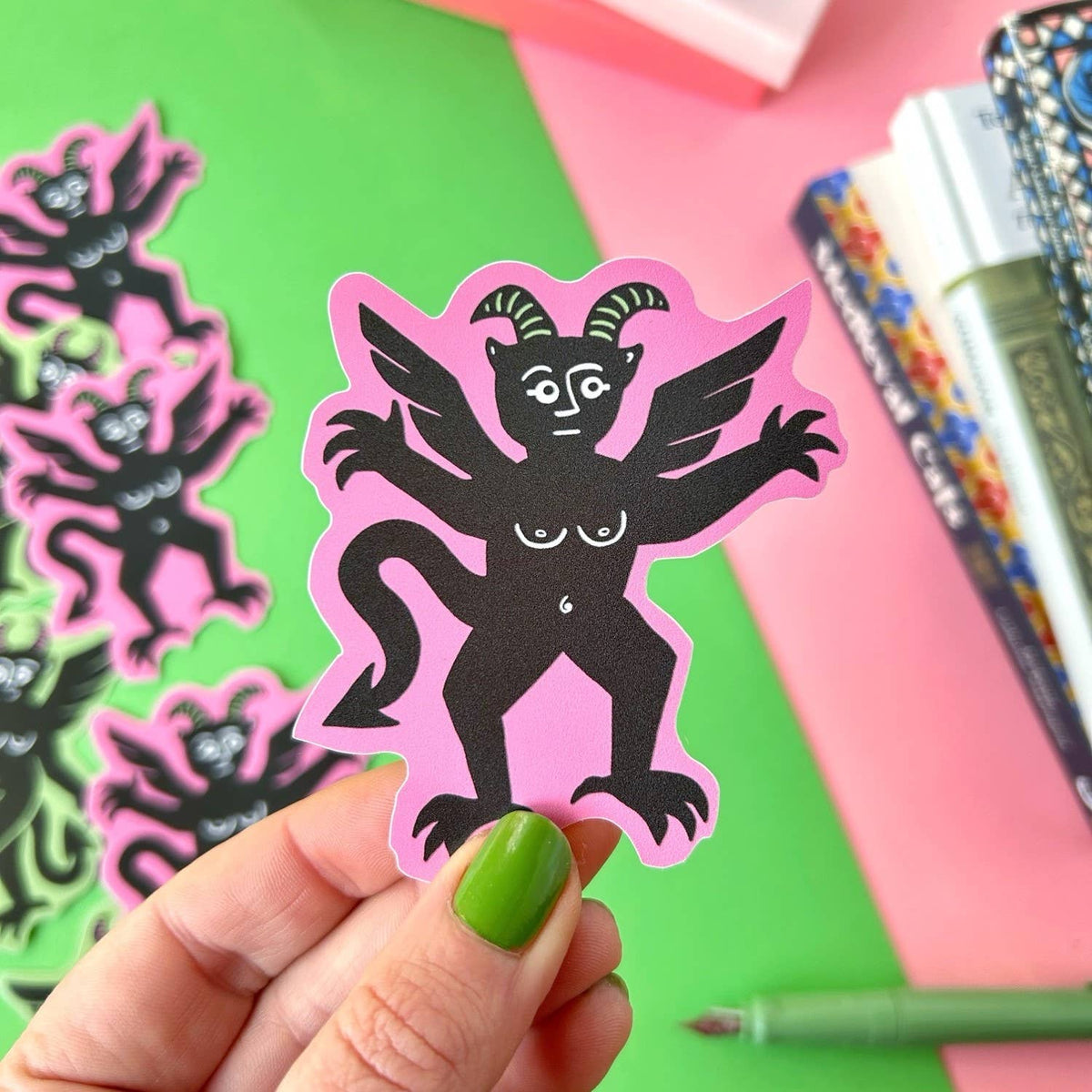 Pink Devil Sticker