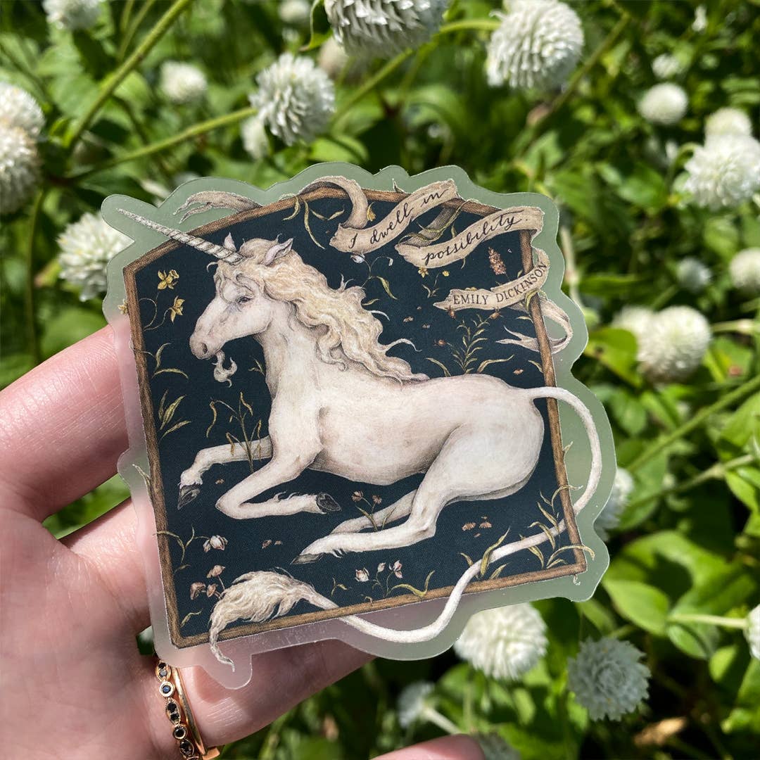 I Dwell in Possibility Unicorn Sticker - Jessica Roux