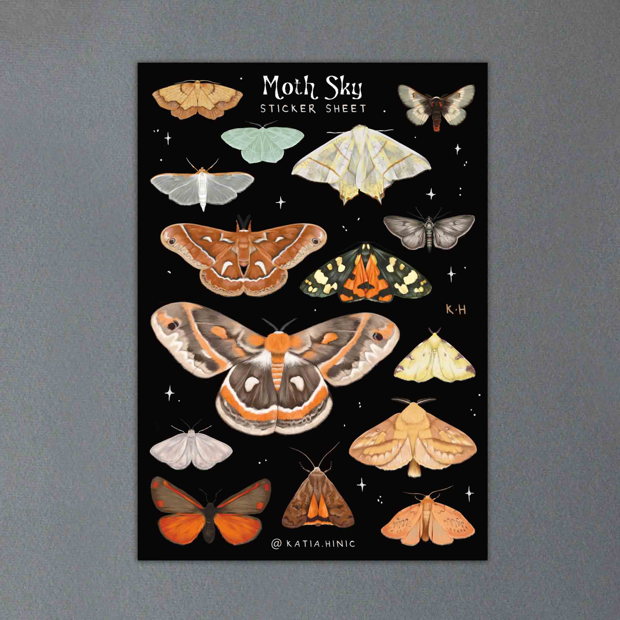 'Moth Sky' sticker sheet